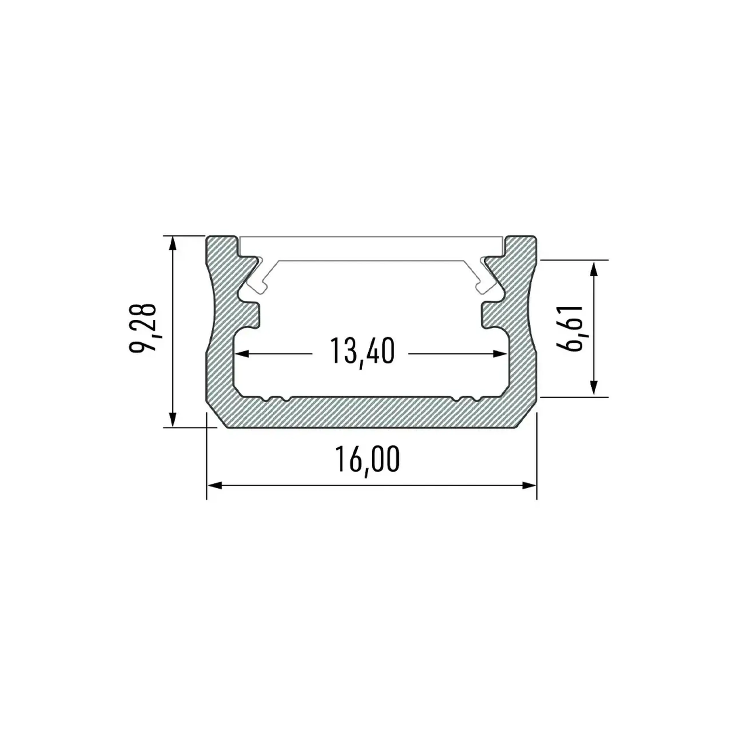 Profil din aluminiu cu dispersor Tip A 3 m Lumines