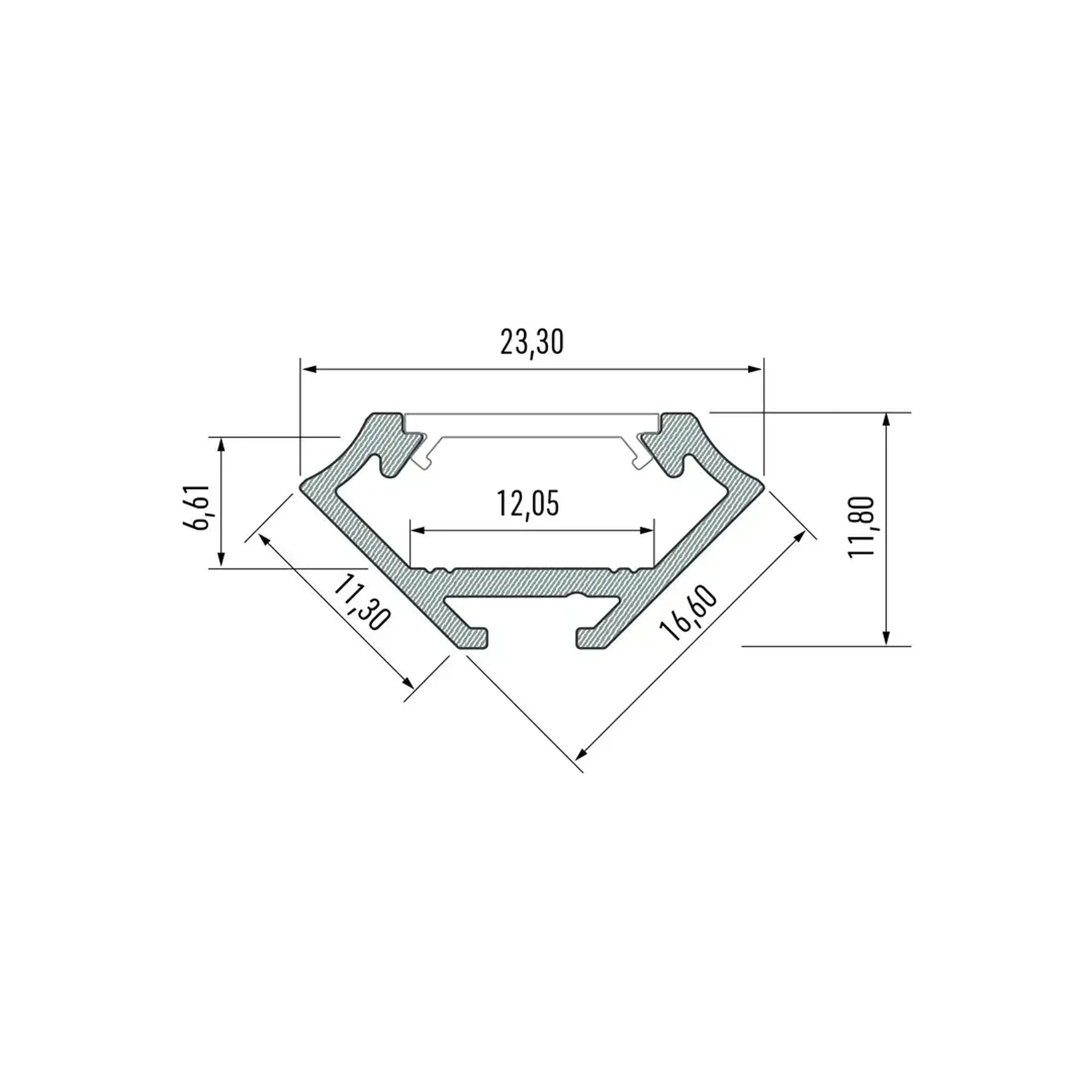 Profil din aluminiu cu dispersor Tip C 3 m Lumines
