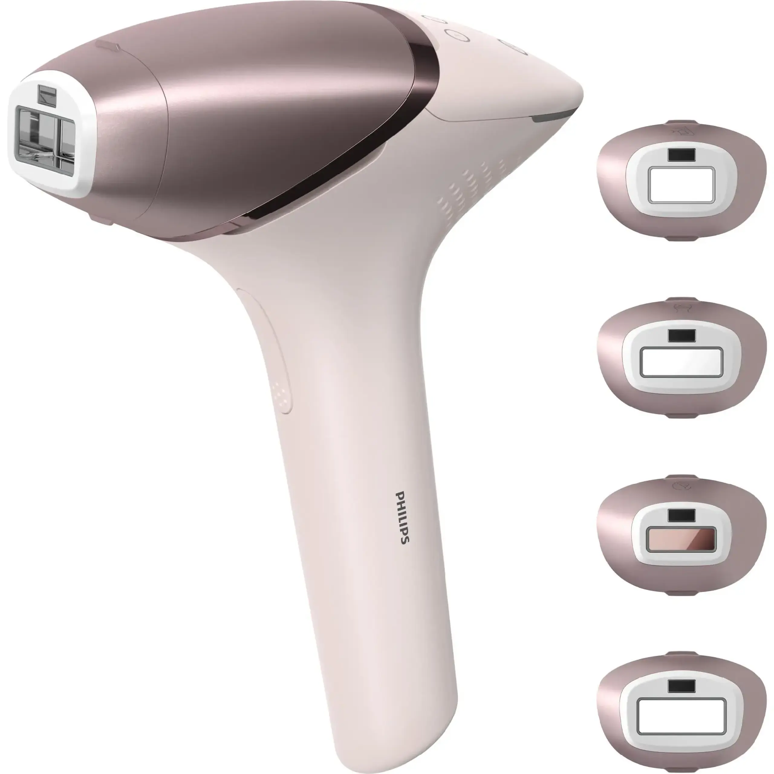 Epilator IPL Philips Lumea Seria 9000 BRI958/00, Senzor Smartskin, tehnologie SenseIQ, utilizare cu sau fara fir, 450.000 impusuri, accesoriu fata, corp, axila si inghinal, Rose Gold