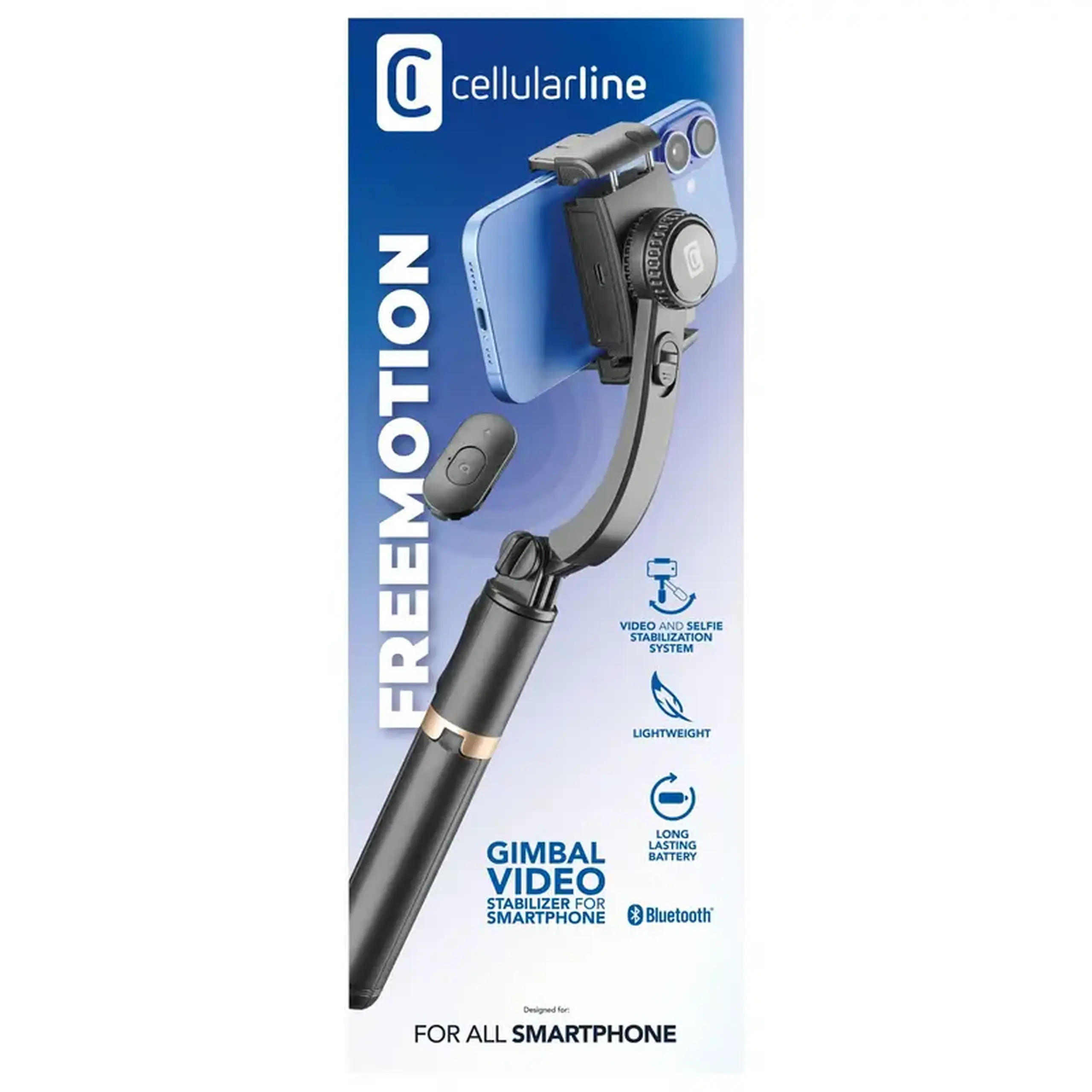 Selfie Stick Cellularline Freemotion, Negru