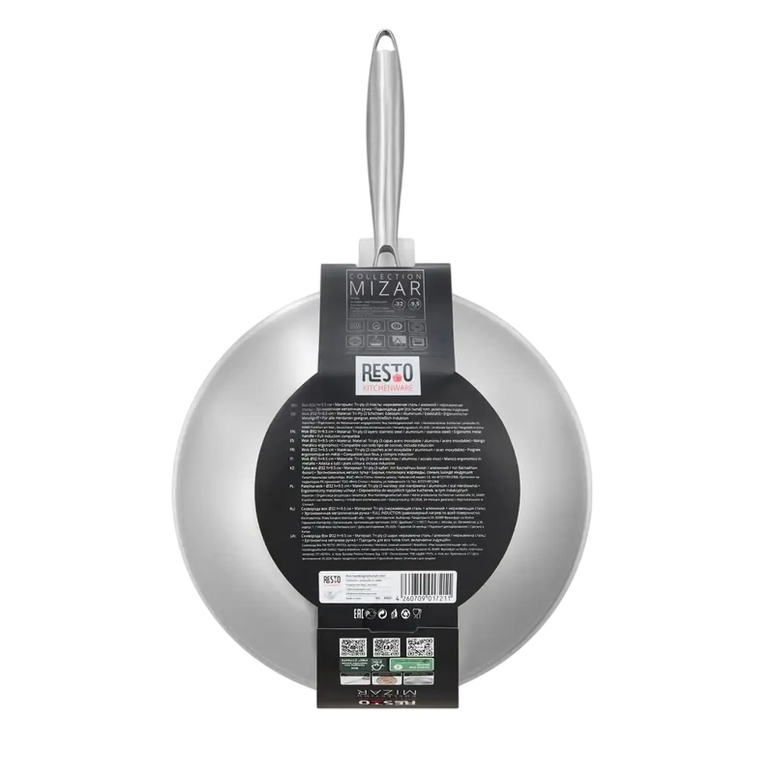 Tigaie WOK RESTO 95037, 32cm, Oțel inoxidabil