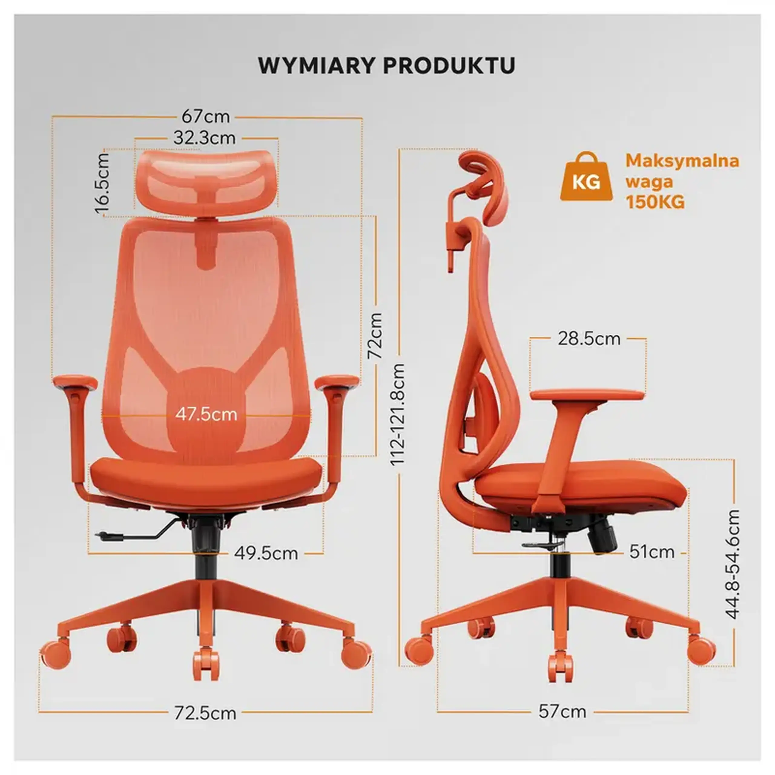 Scaun de birou SENSE7 Moyo Orange