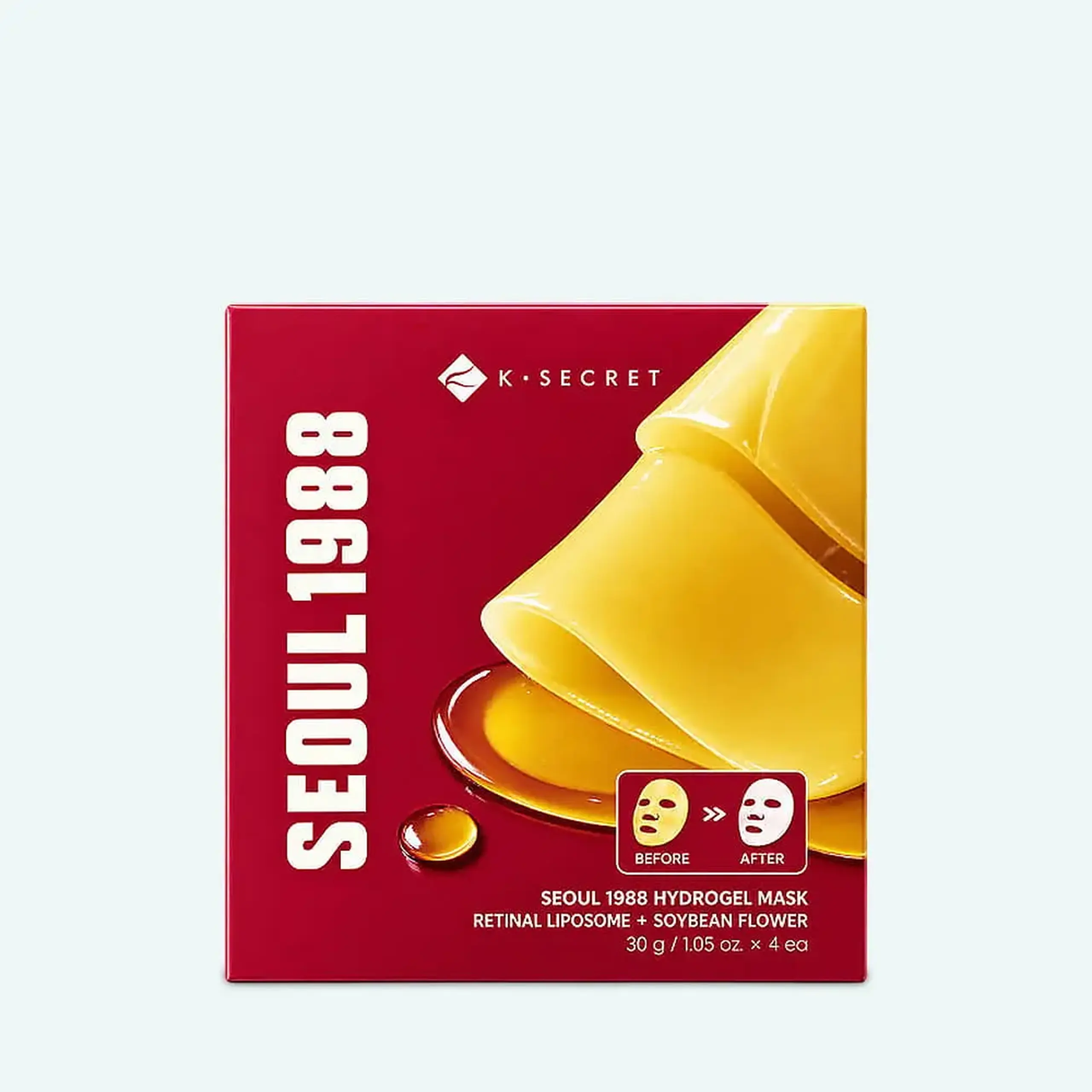 Mască hidrogel anti-age cu retinal lipozomal KSECRET SEOUL 1988 Hydrogel Mask: Retinal Liposome + Lotus Flower 38 g × 4 buc