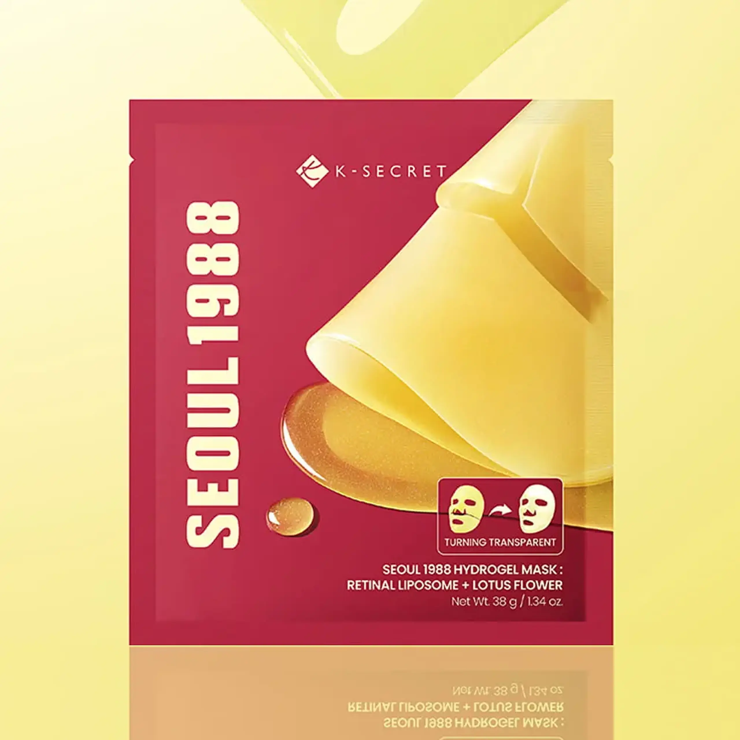 Mască hidrogel anti-age cu retinal lipozomal KSECRET SEOUL 1988 Hydrogel Mask: Retinal Liposome + Lotus Flower 38 g × 4 buc