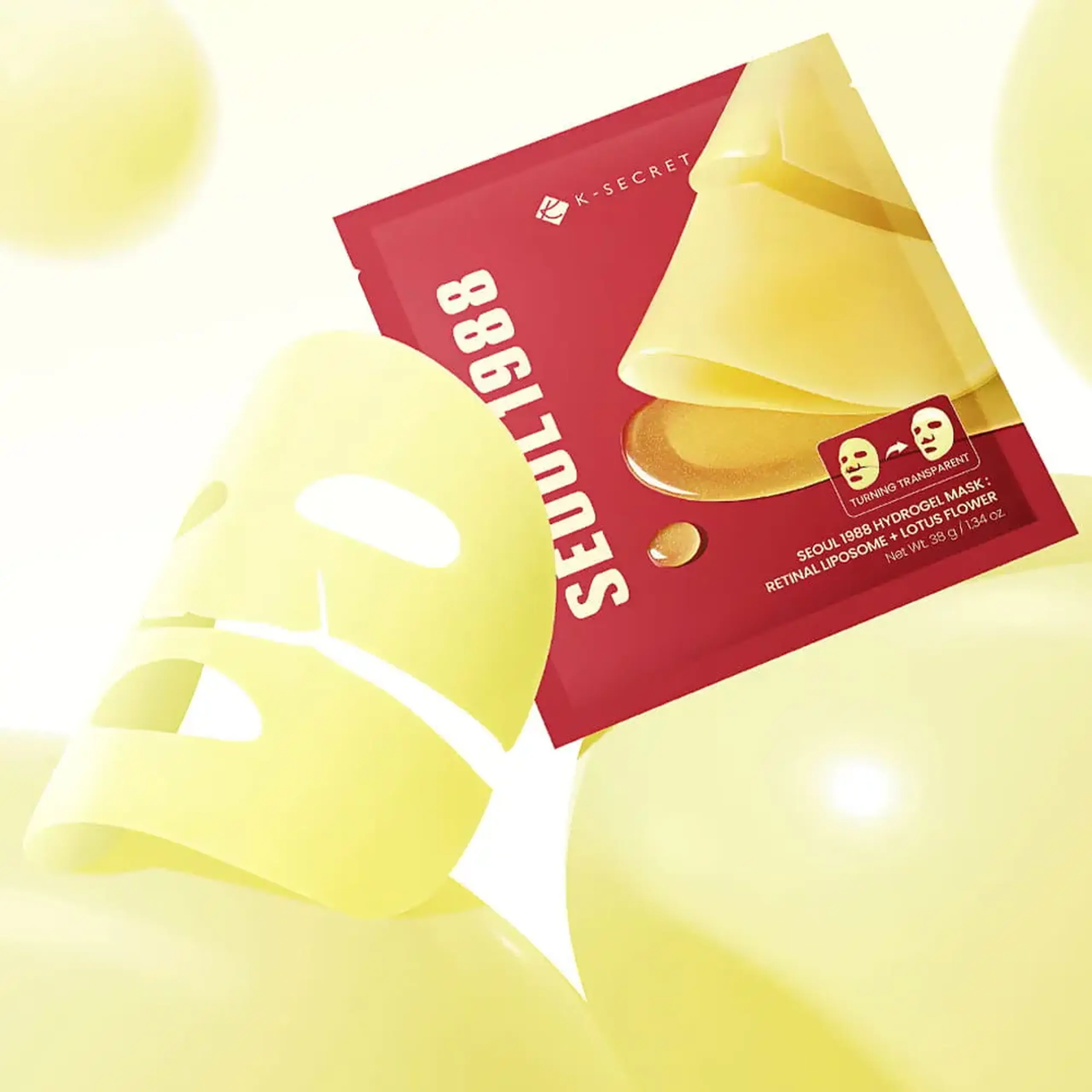 Mască hidrogel anti-age cu retinal lipozomal KSECRET SEOUL 1988 Hydrogel Mask: Retinal Liposome + Lotus Flower 38 g × 4 buc