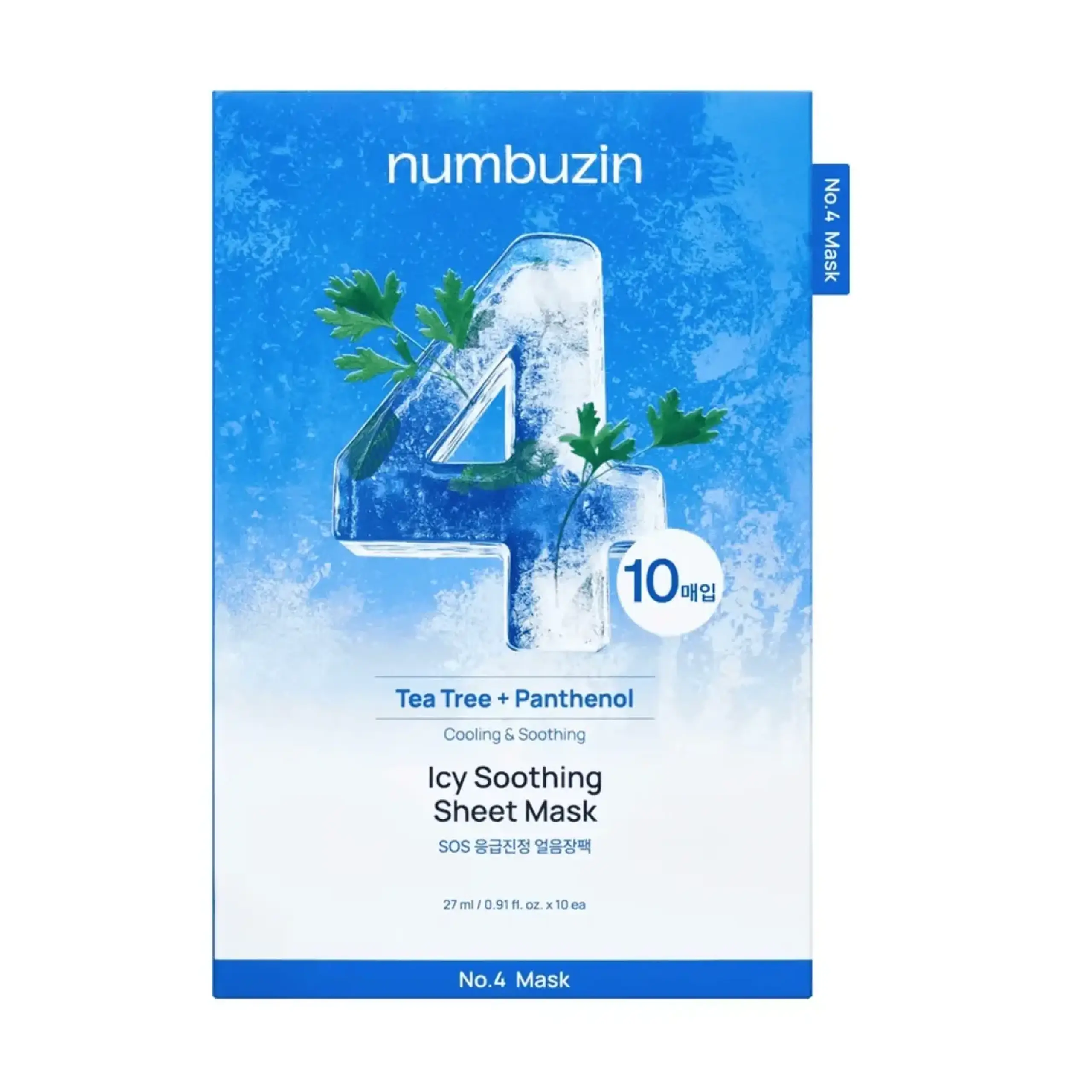 Numbuzin, No.4 Tea Tree + Panthenol Mask, 27 ml
