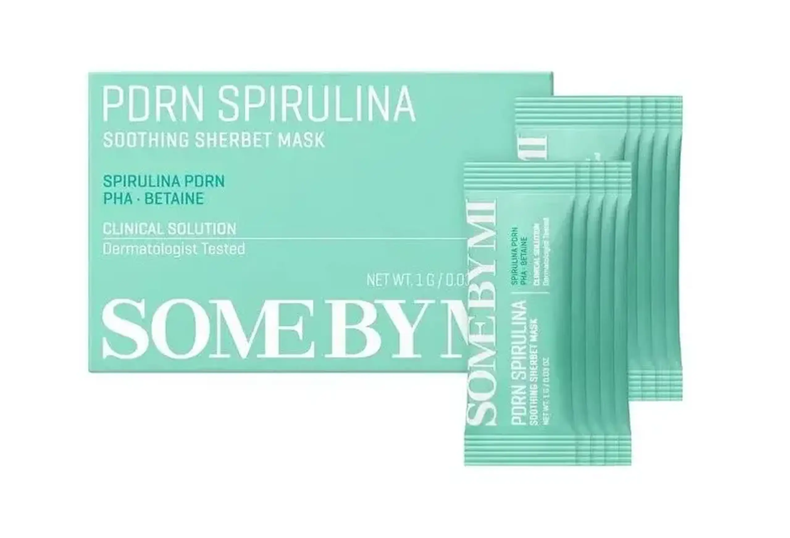 Set masti sherbet calmante Some By Mi, PDRN Spirulina Soothing Sherbet Mask, 10 buc.