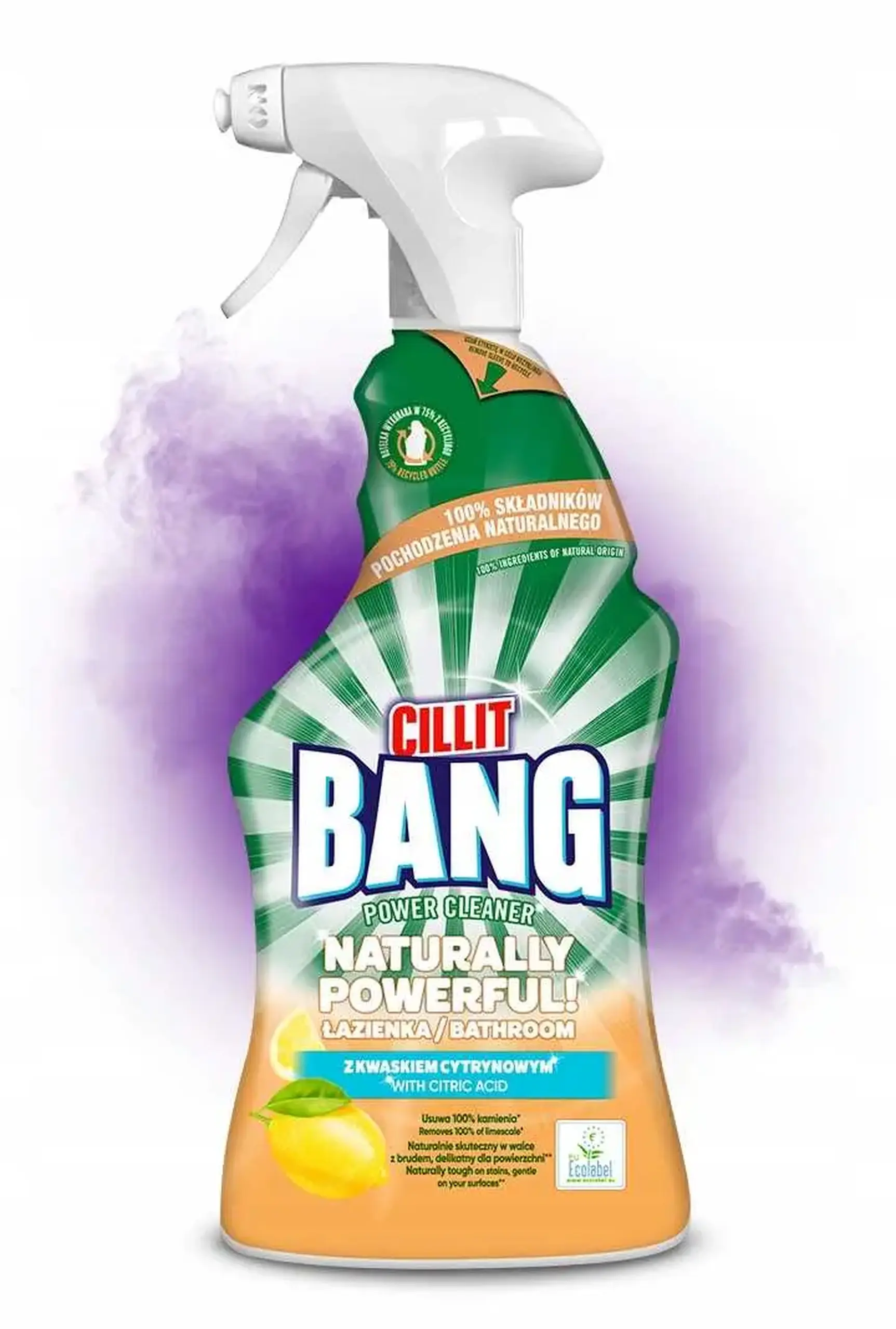 Detergent suprafete Baie Cillit Bang Natural cu Acid Citric 750 ml