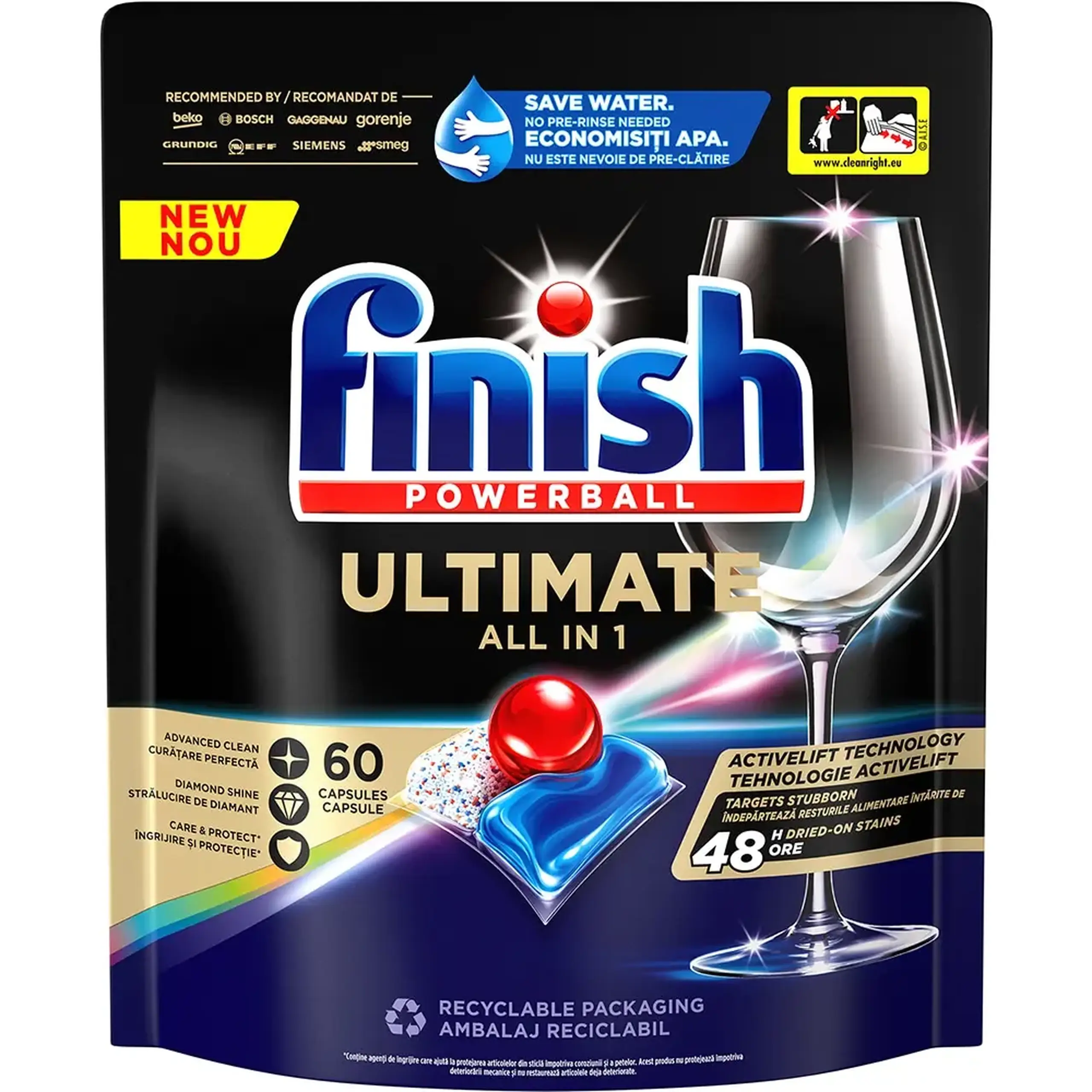 Detergent masina de spalat vase Finish Ultimate All in One 0% 45 tablete