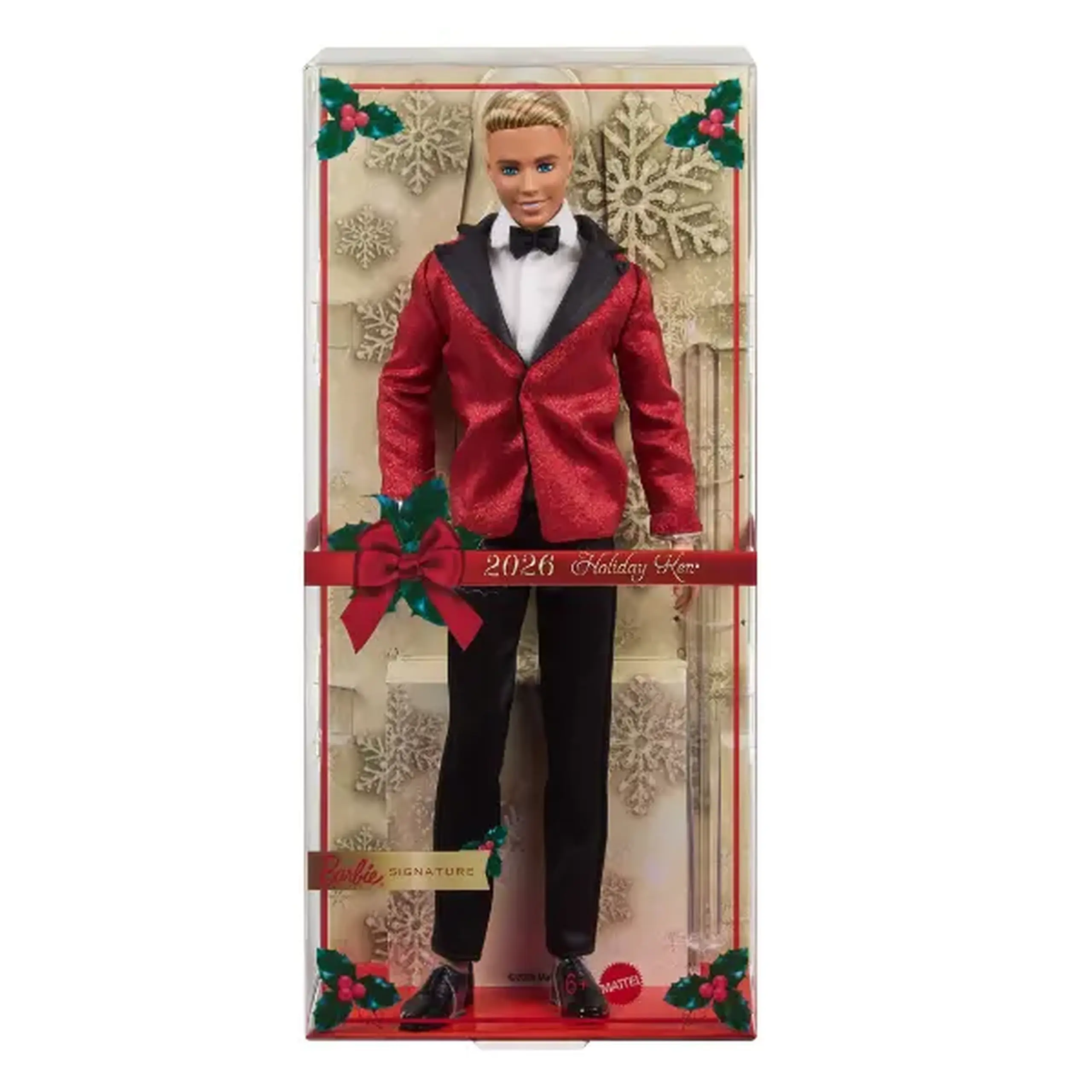 Păpușă de colecție Barbie Signature Holiday „Ken” 2026 cu suport