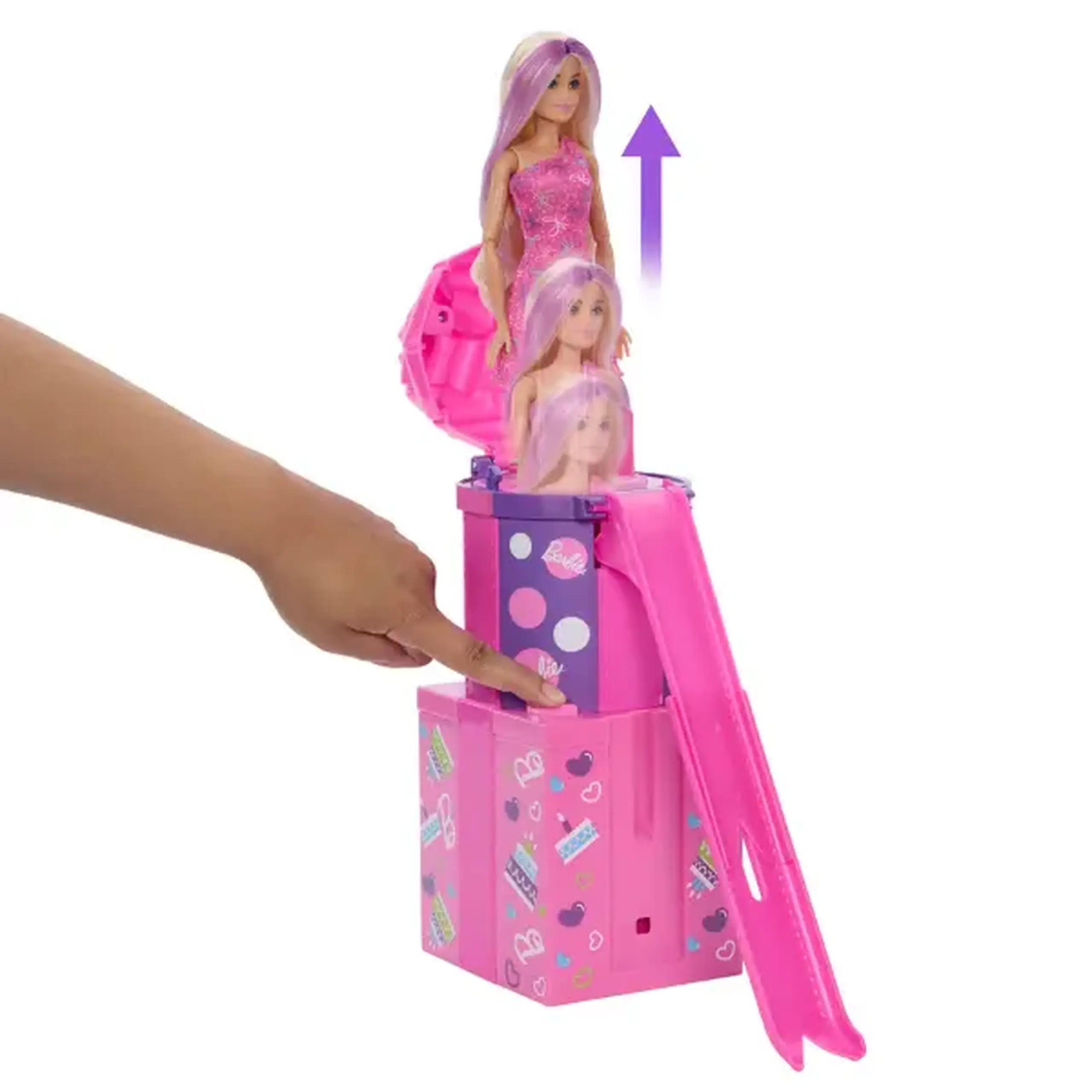 Păpușă Barbie Rise & Surprise „Petrecerea animăluțului” cu 12 surprize