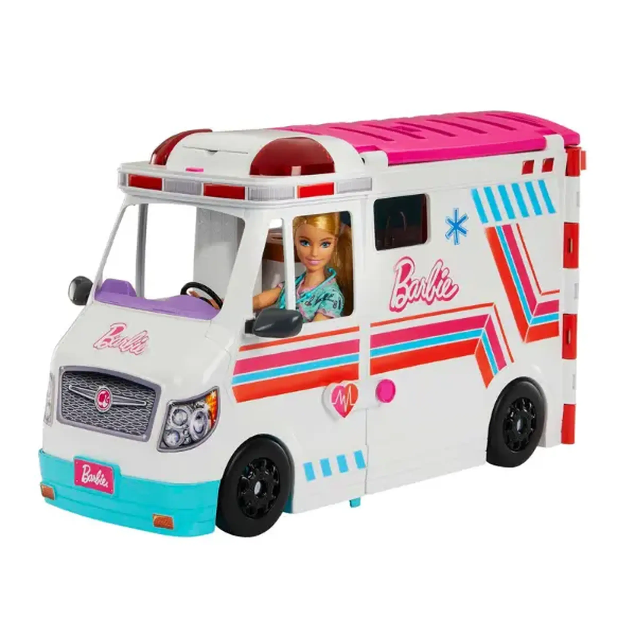 Set de joacă Barbie "Ambulanță și clinică medicală 2 în 1"