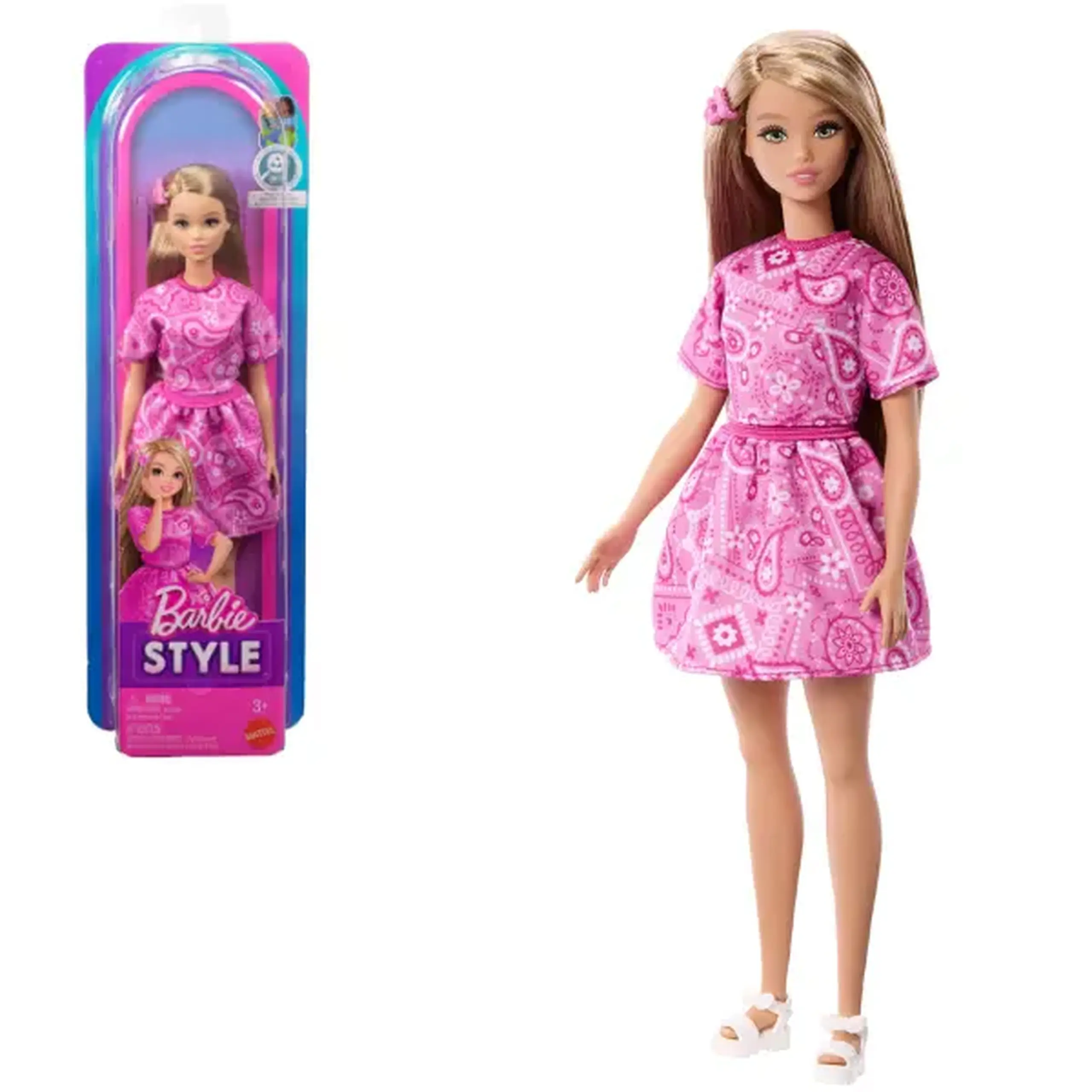 Păpușa Barbie Fashionista în ținută roz