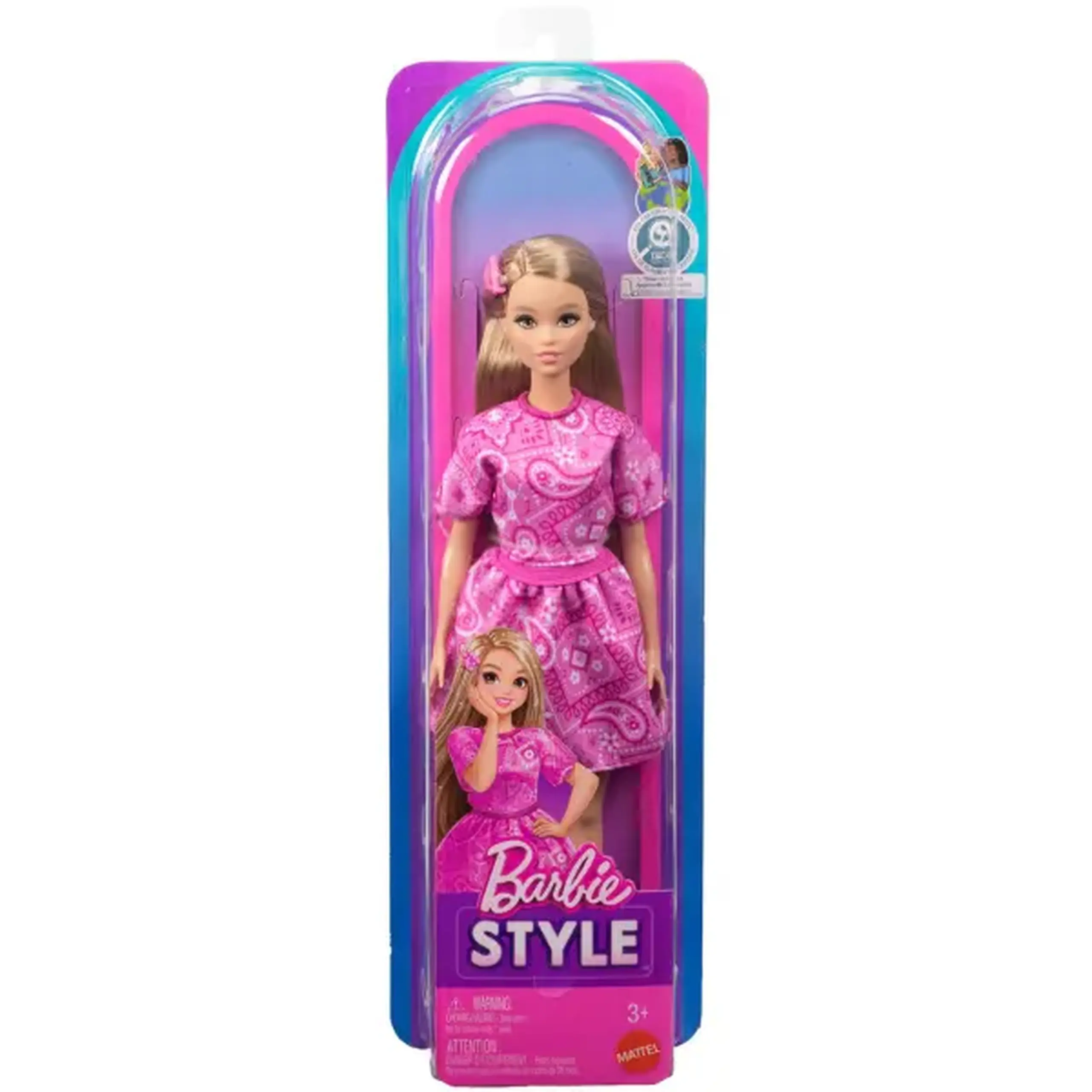 Păpușa Barbie Fashionista în ținută roz