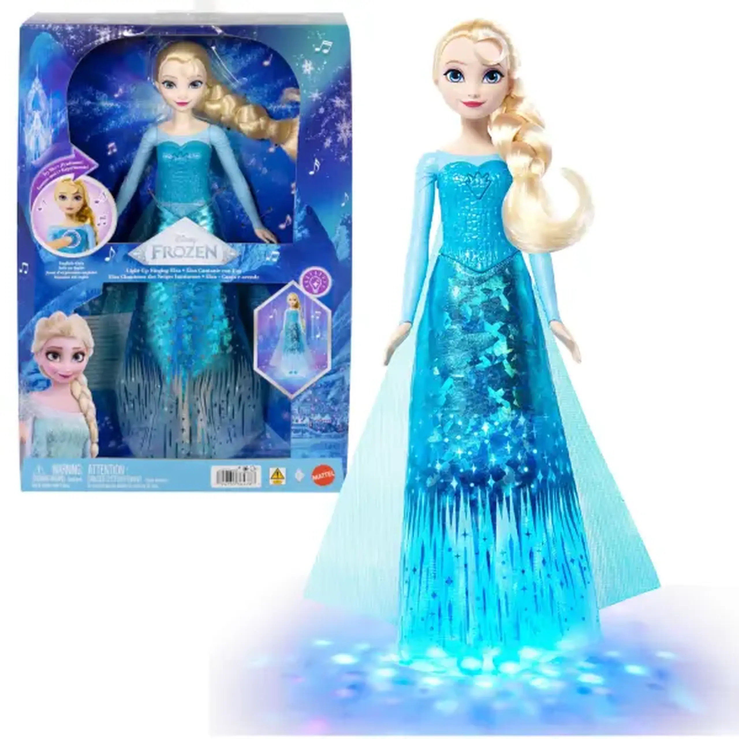 Păpușă muzicală Disney Frozen „Elsa” cu lumini și proiecție