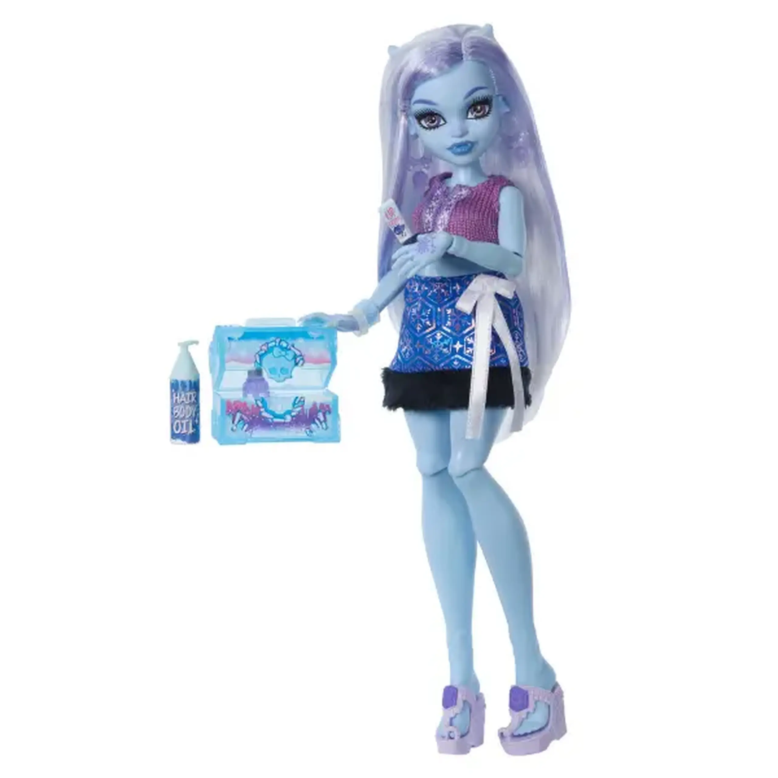Păpușă Monster High Self-Scare Secrets „Abbey Bominable” cu 13 accesorii, 29 cm
