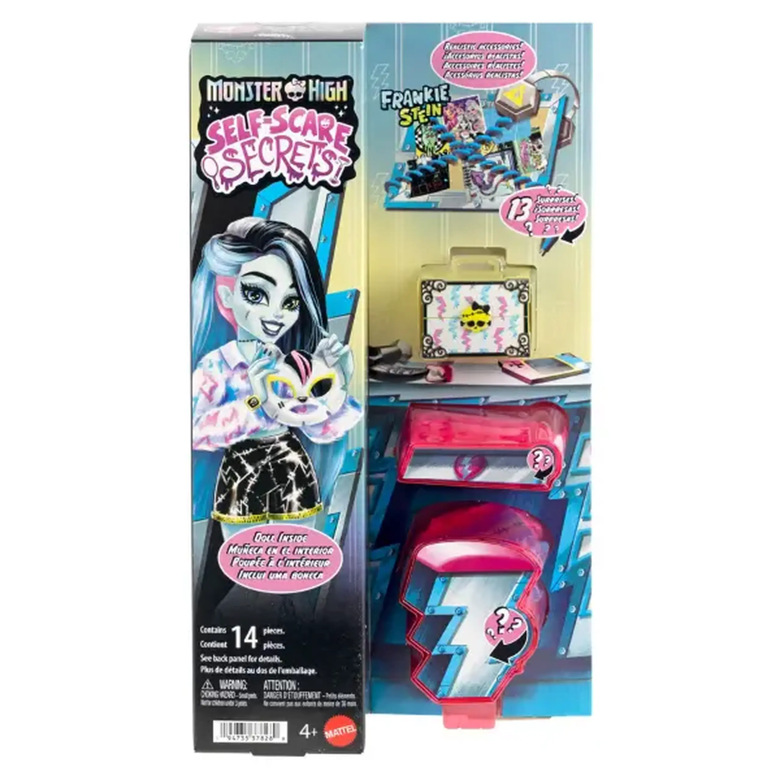 Păpușă Monster High Self-Scare Secrets „Frankie Stein” cu 13 accesorii