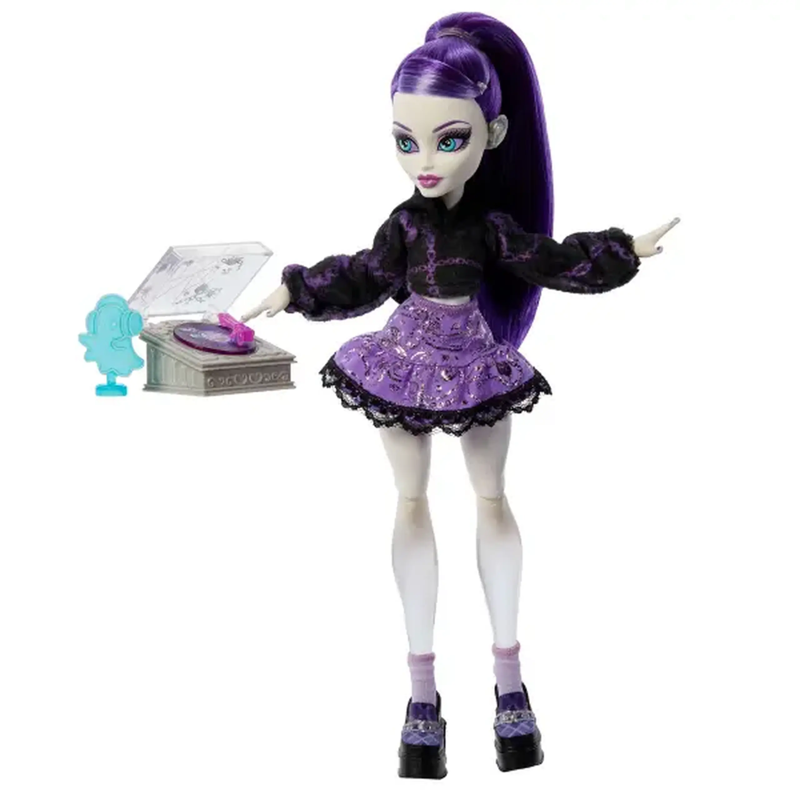 Păpușă Monster High Self-Scare Secrets „Spectra Vondergeist” cu 13 accesorii, 29 cm