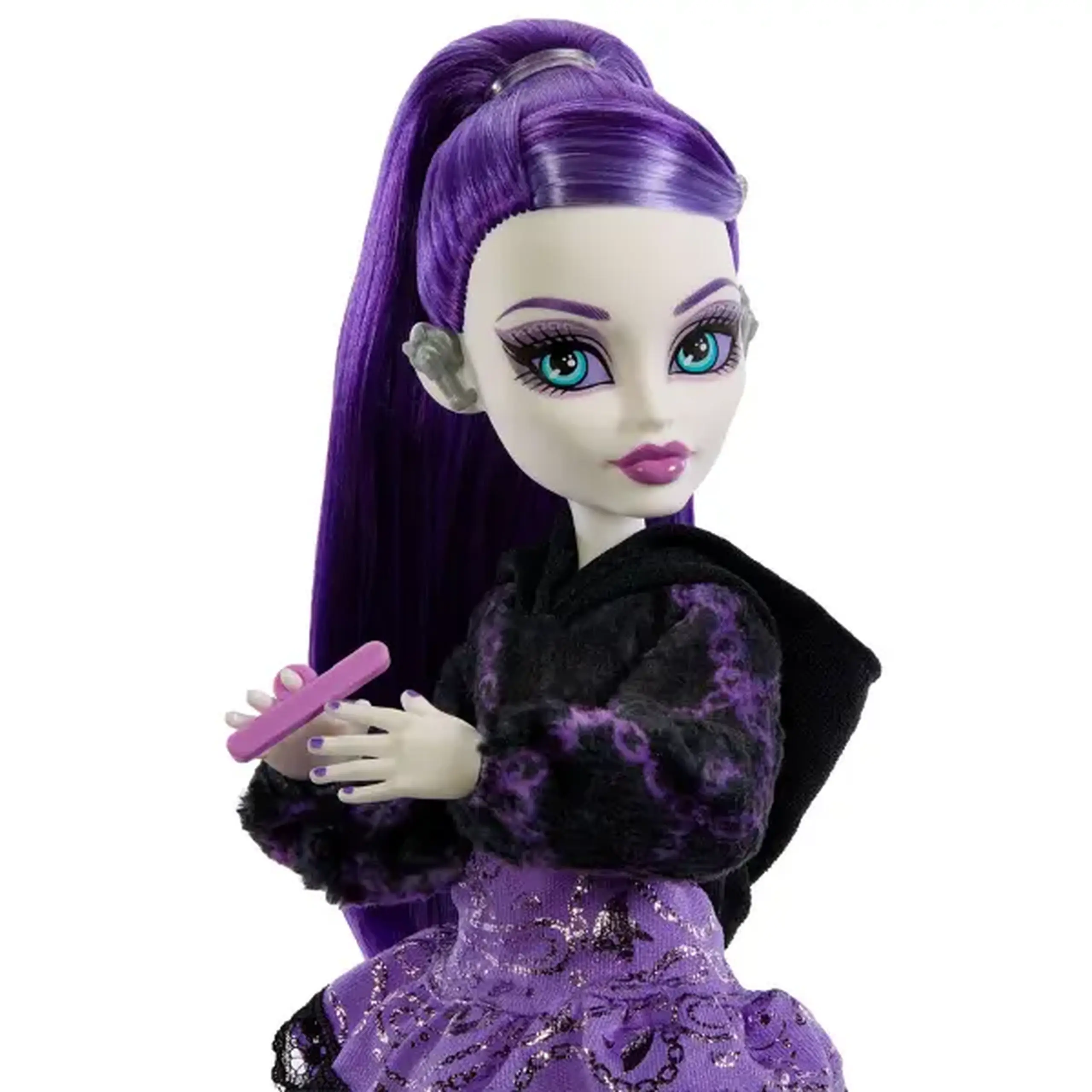 Păpușă Monster High Self-Scare Secrets „Spectra Vondergeist” cu 13 accesorii, 29 cm