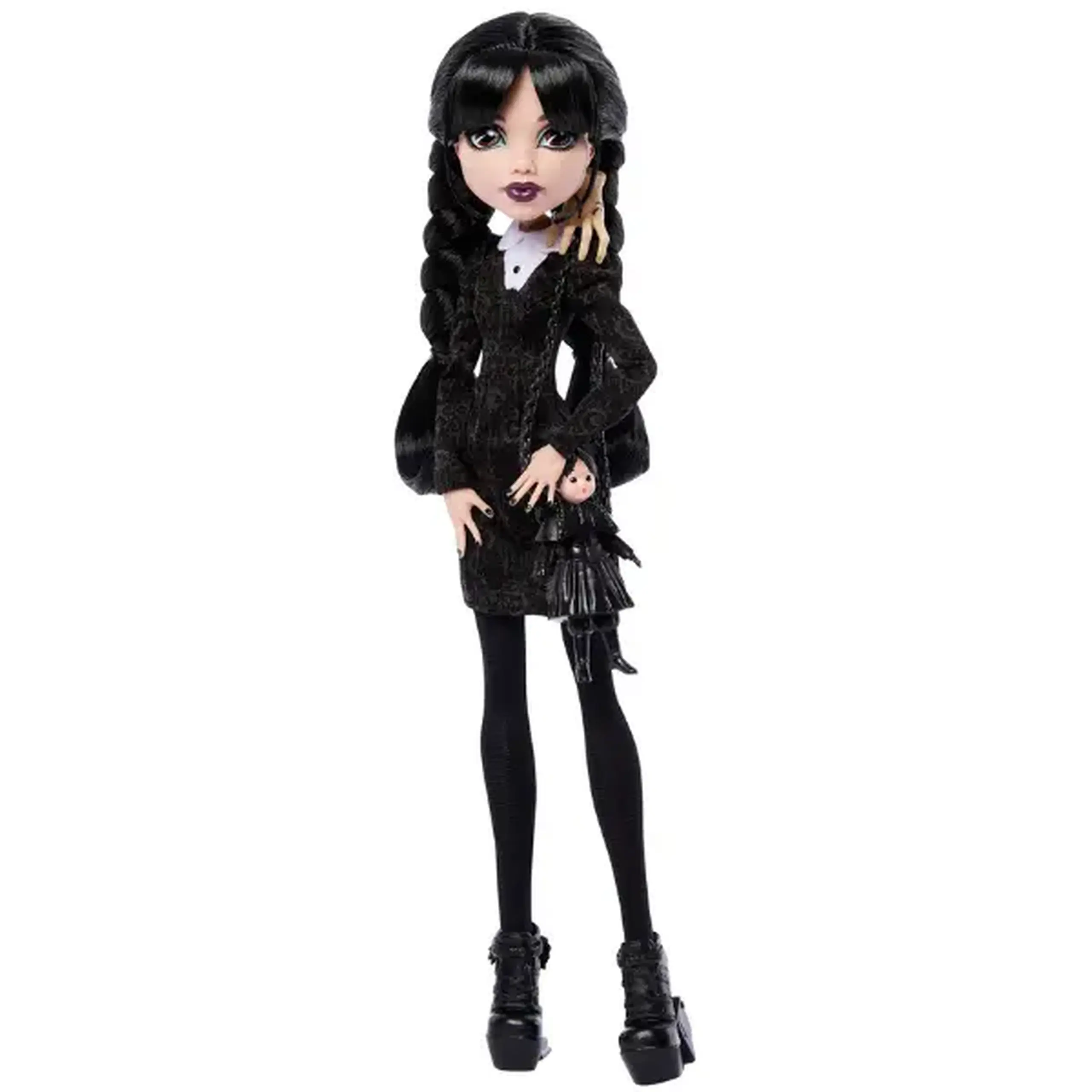Păpușă de colecție Monster High x Wednesday „Wednesday Addams” cu accesorii, 27 cm