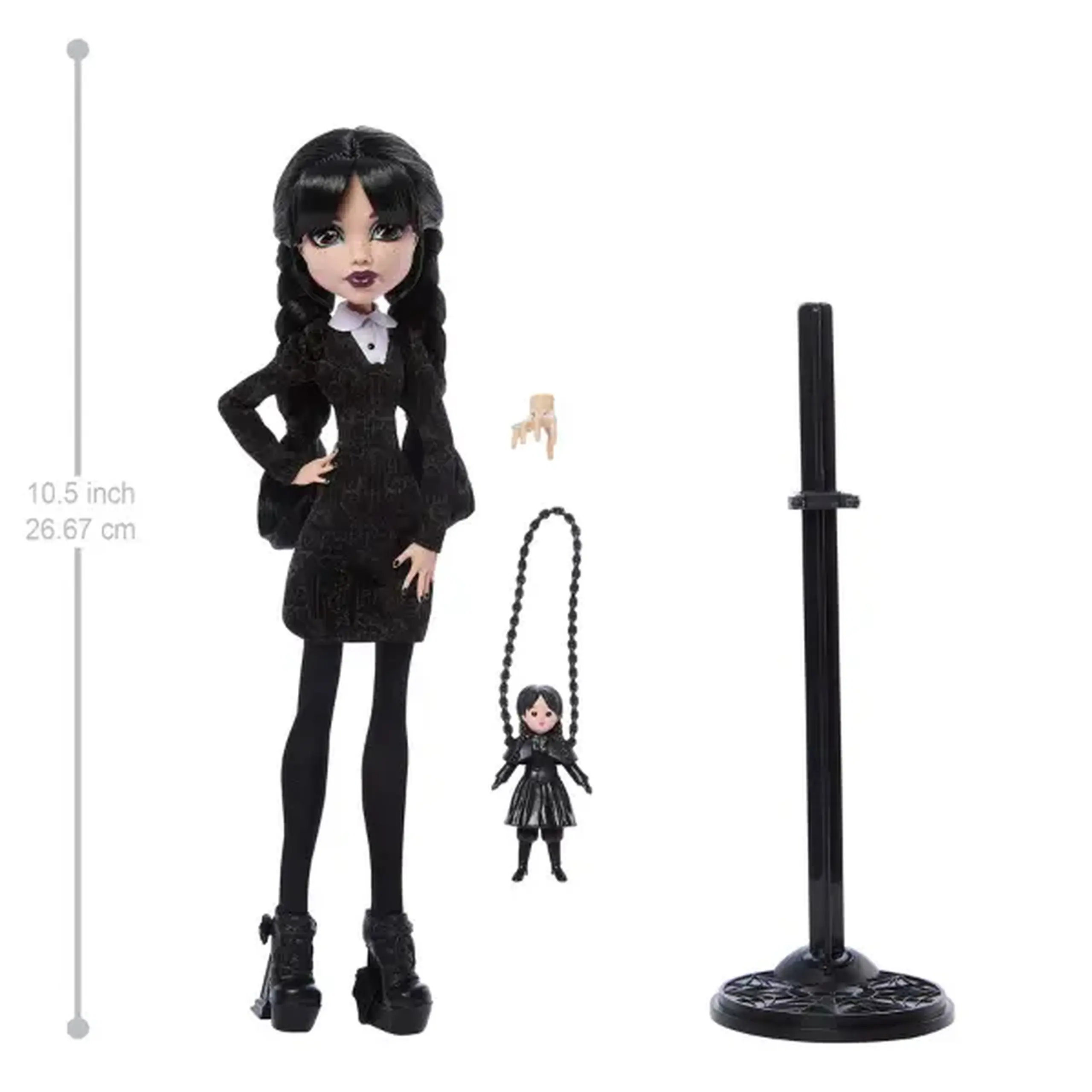 Păpușă de colecție Monster High x Wednesday „Wednesday Addams” cu accesorii, 27 cm