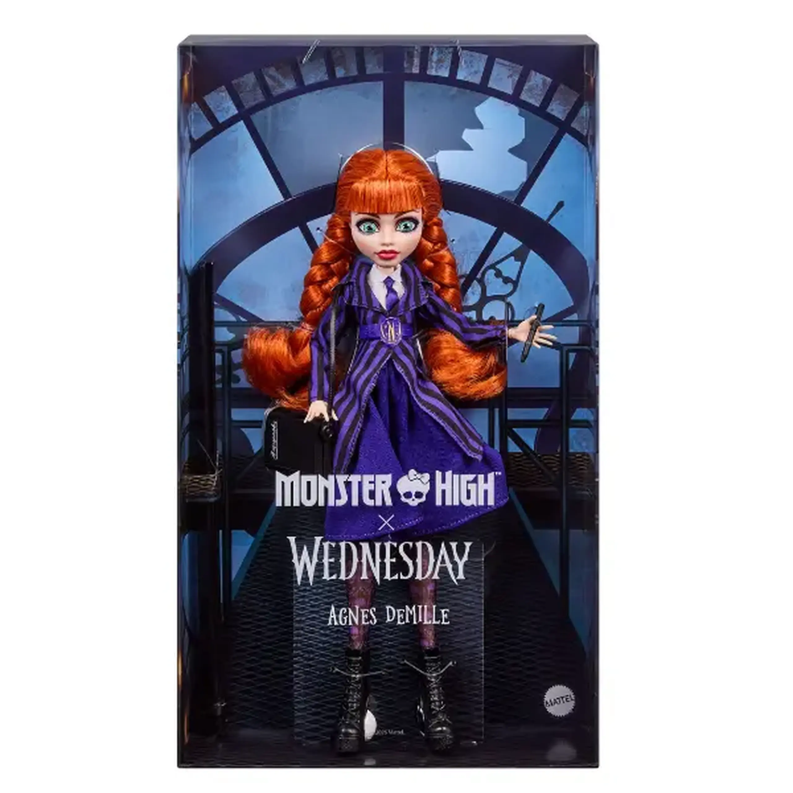 Păpușă de colecție Monster High x Wednesday „Agnes DeMille” cu accesorii, 29 cm