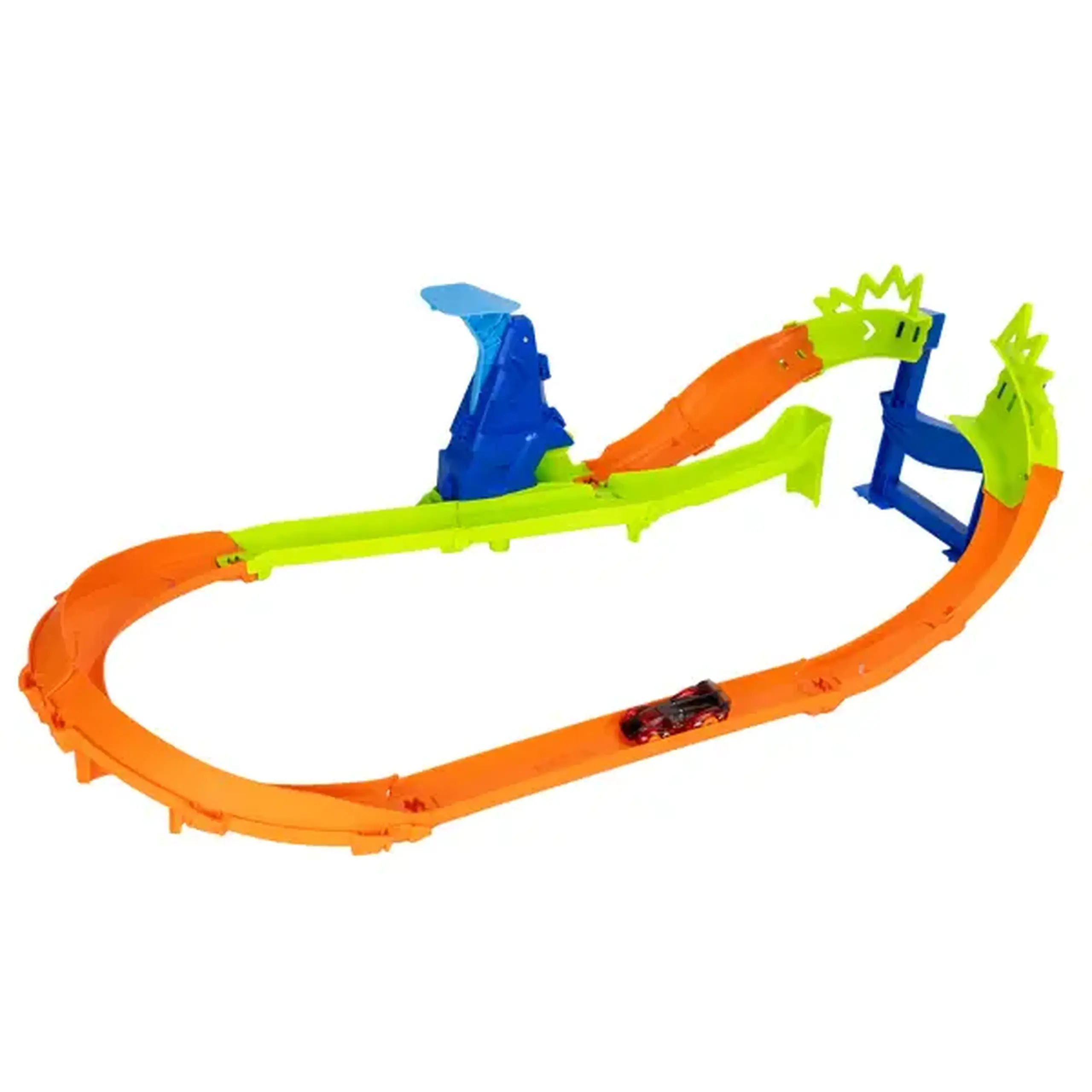 Pistă Hot Wheels Stunt Tracks „Campionul săriturilor” cu mașinuță, 1:64