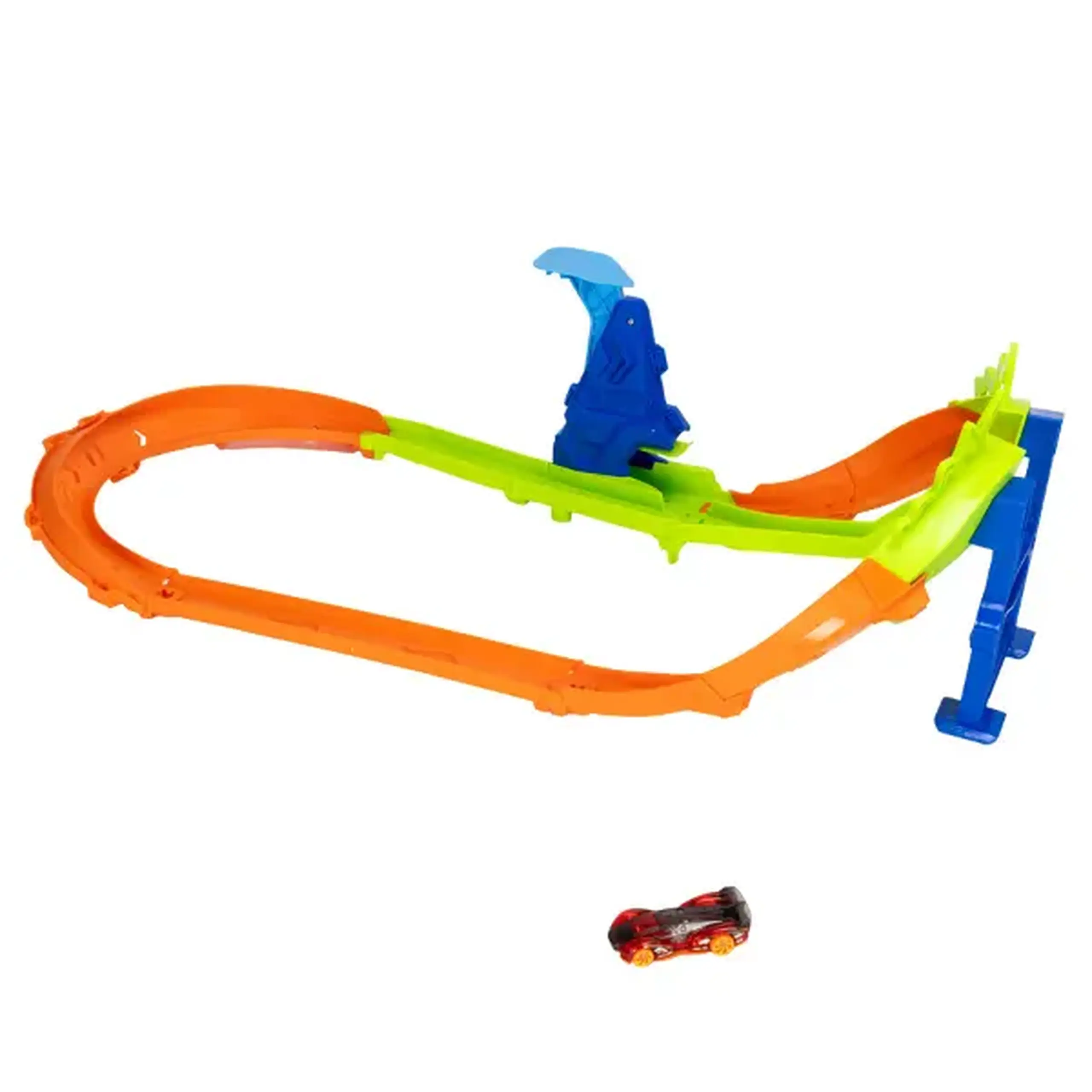 Pistă Hot Wheels Stunt Tracks „Campionul săriturilor” cu mașinuță, 1:64