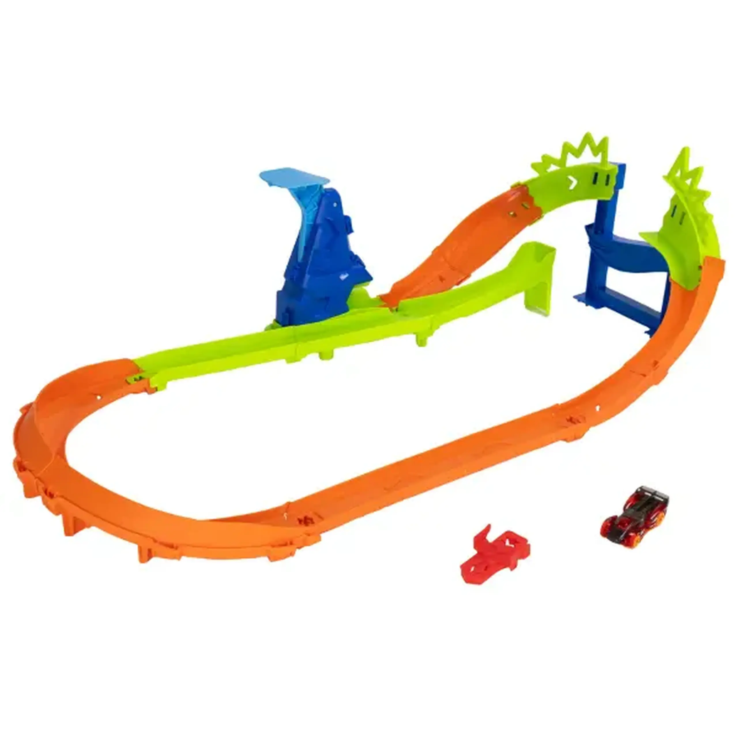 Pistă Hot Wheels Stunt Tracks „Campionul săriturilor” cu mașinuță, 1:64