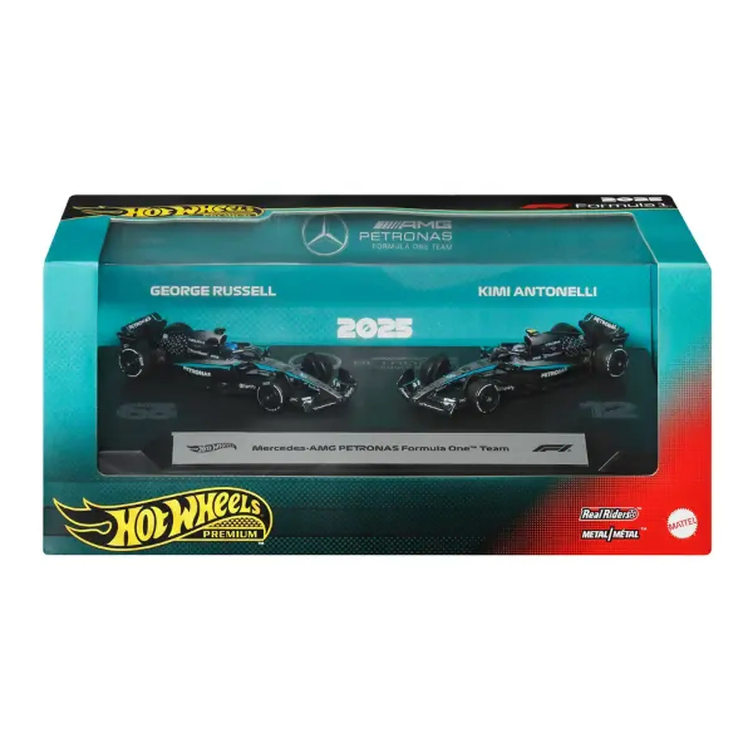 Set mașinuțe de colecție Formula 1 Mercedes-AMG PETRONAS, 2 modele, 1:64
