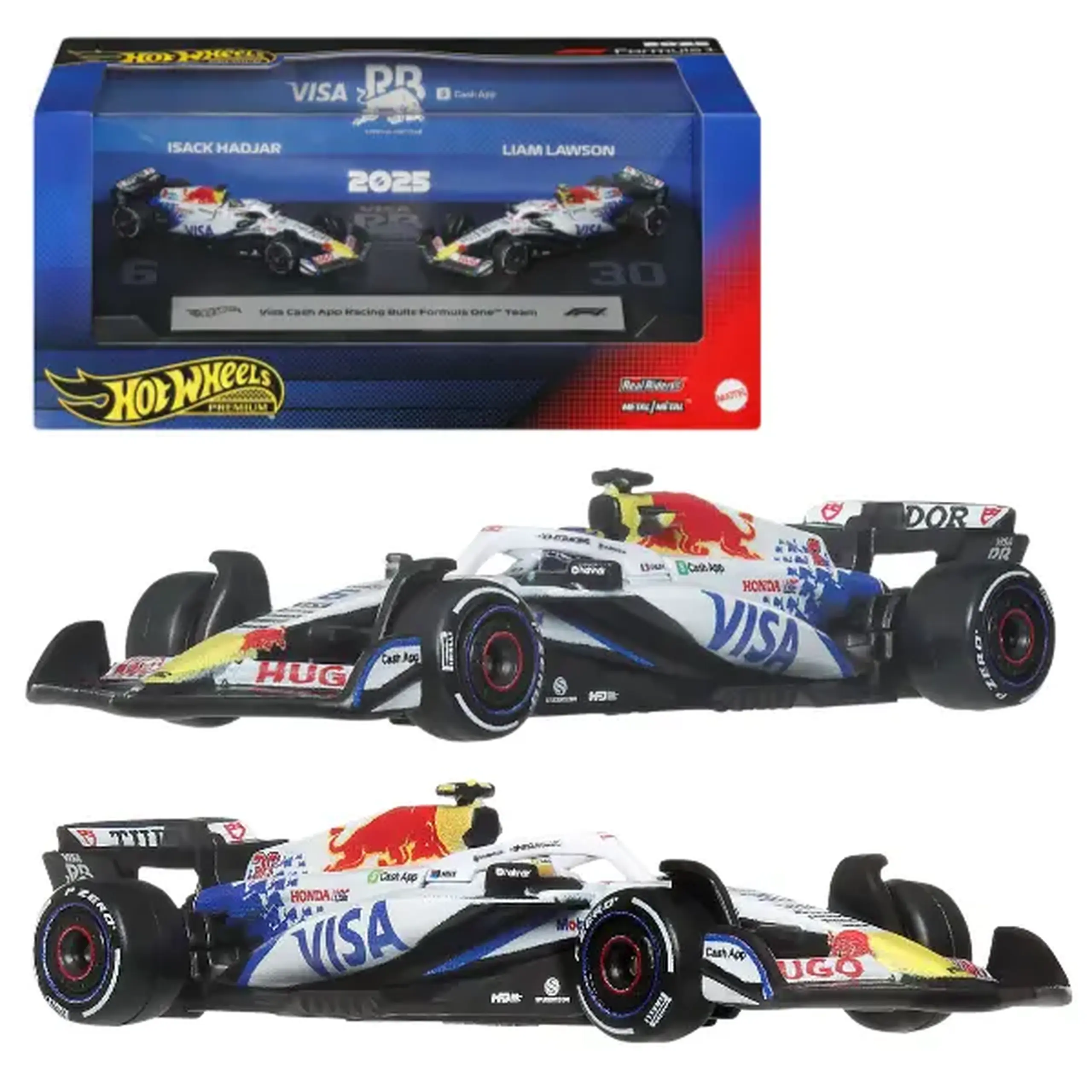 Set mașinuțe de colecție Formula 1 Visa Cash App Racing Bulls, 2 modele, 1:64