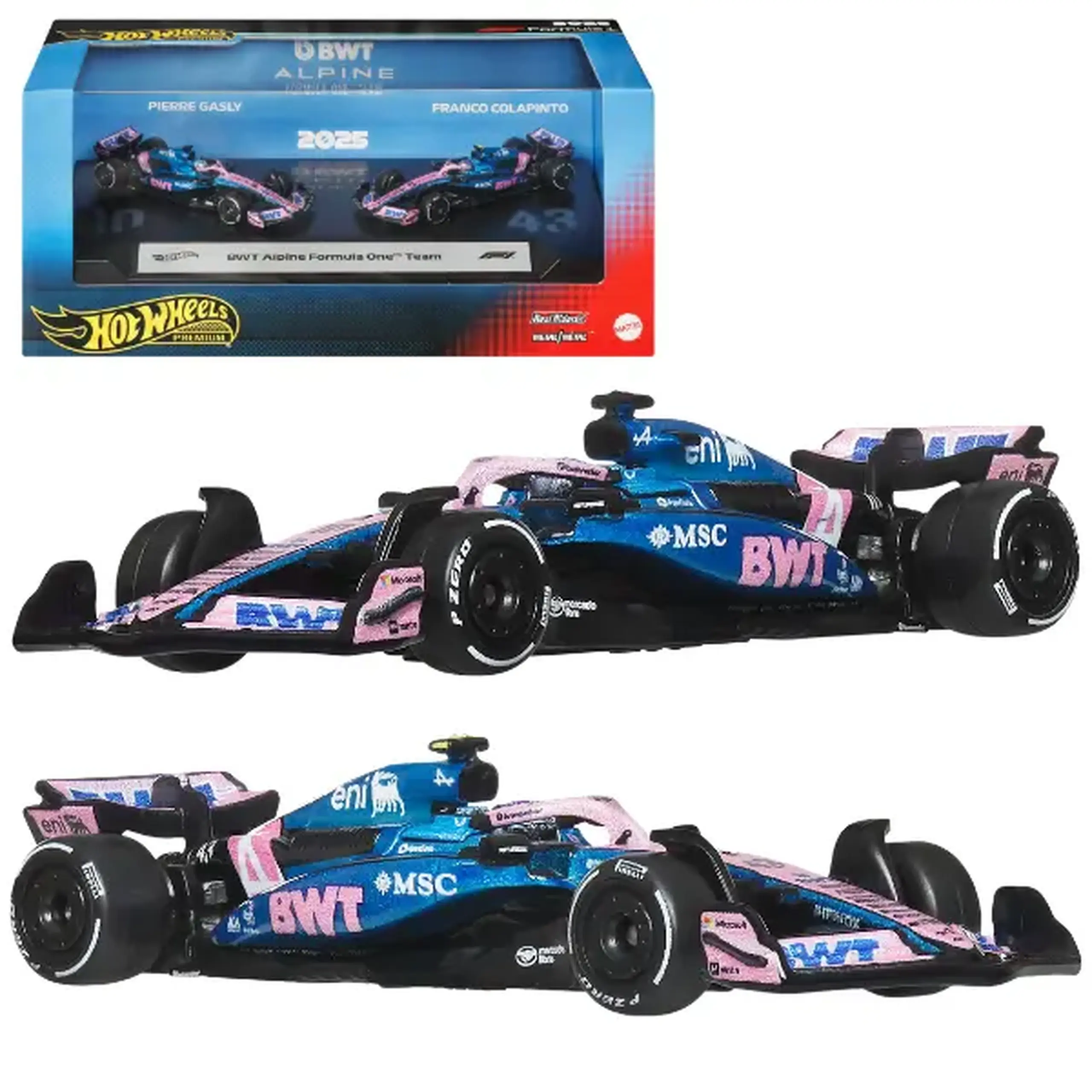 Set mașinuțe de colecție Formula 1 BWT Alpine, 2 modele, 1:64