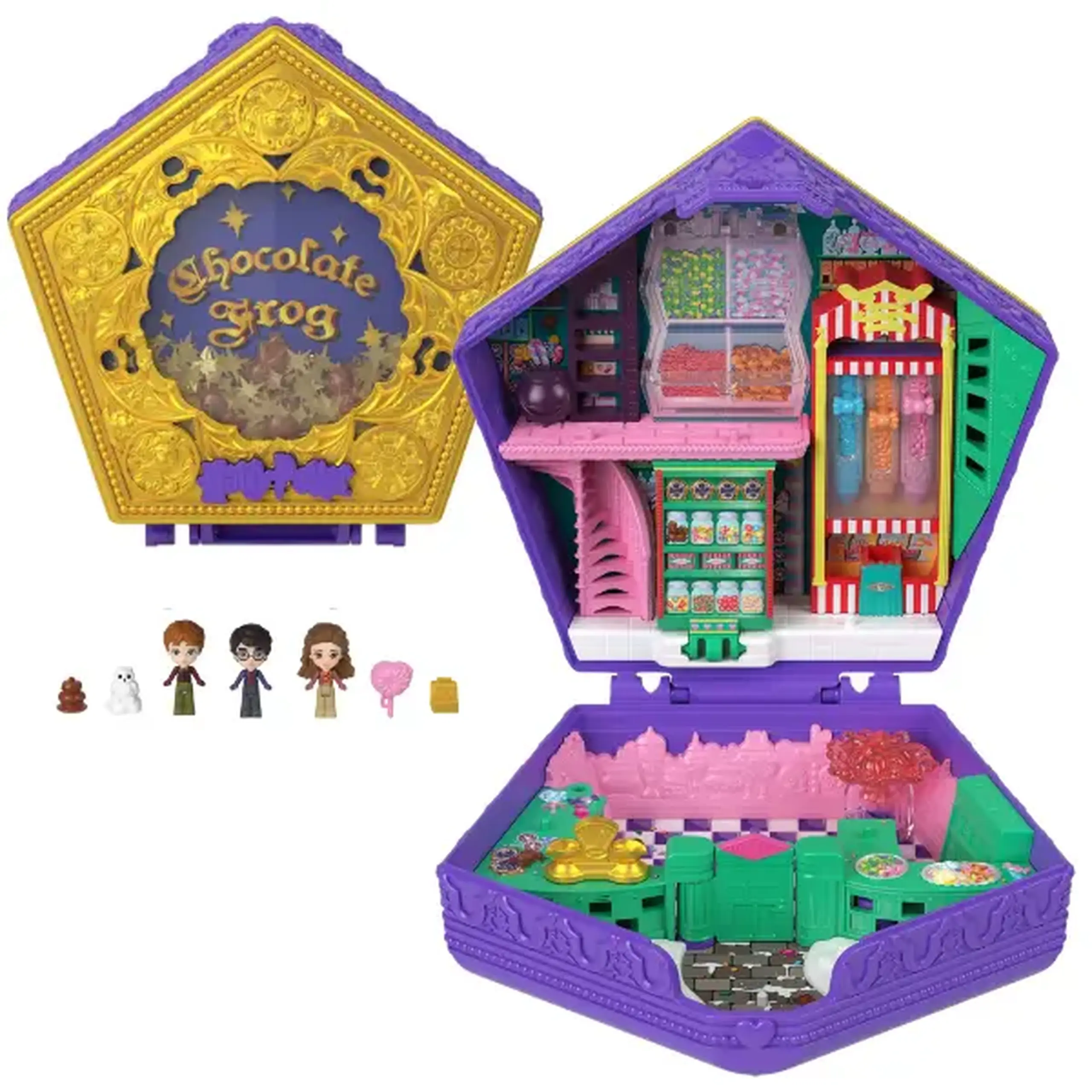 Set de joacă Polly Pocket „Harry Potter. Honeydukes” cu 3 mini-păpuși și accesorii