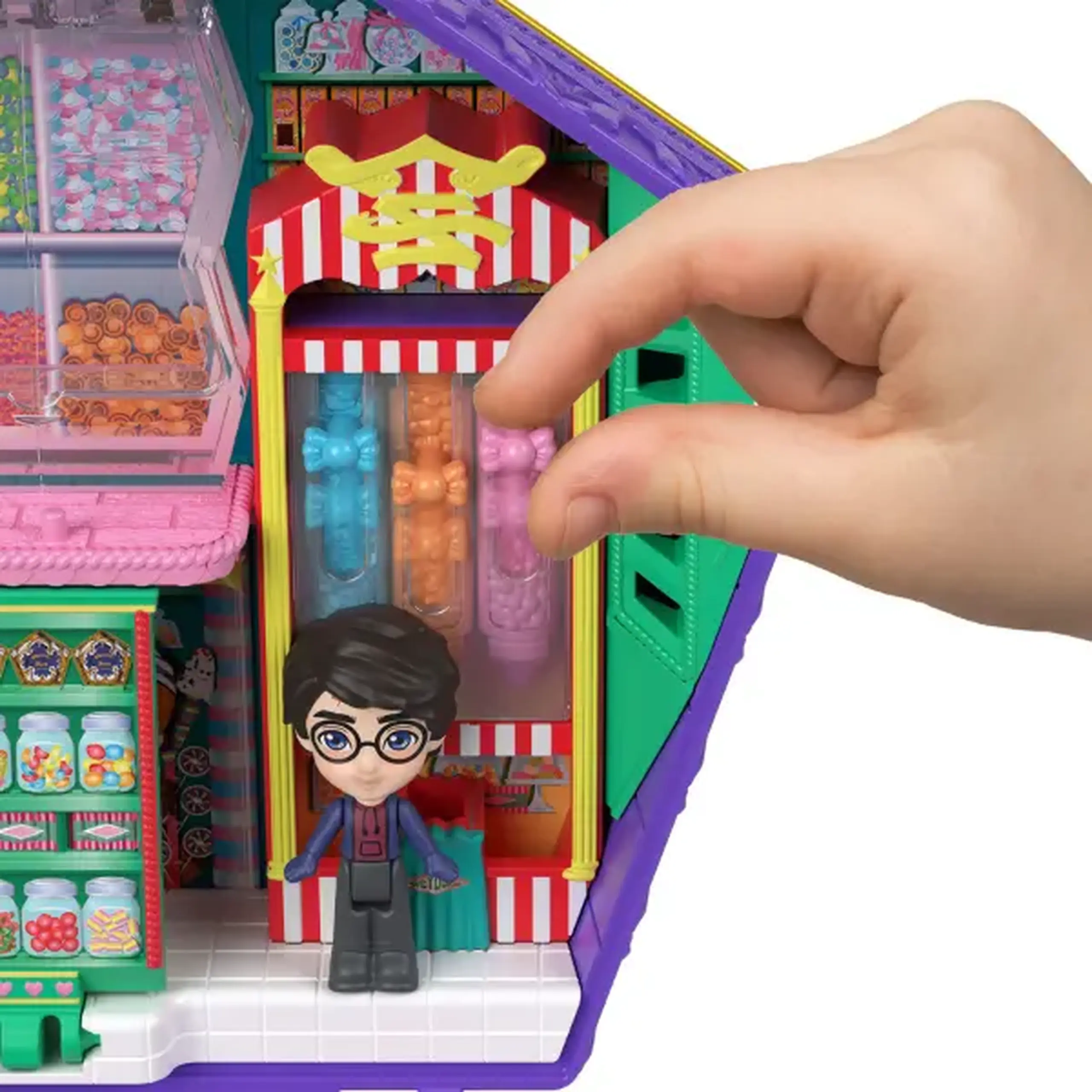 Set de joacă Polly Pocket „Harry Potter. Honeydukes” cu 3 mini-păpuși și accesorii