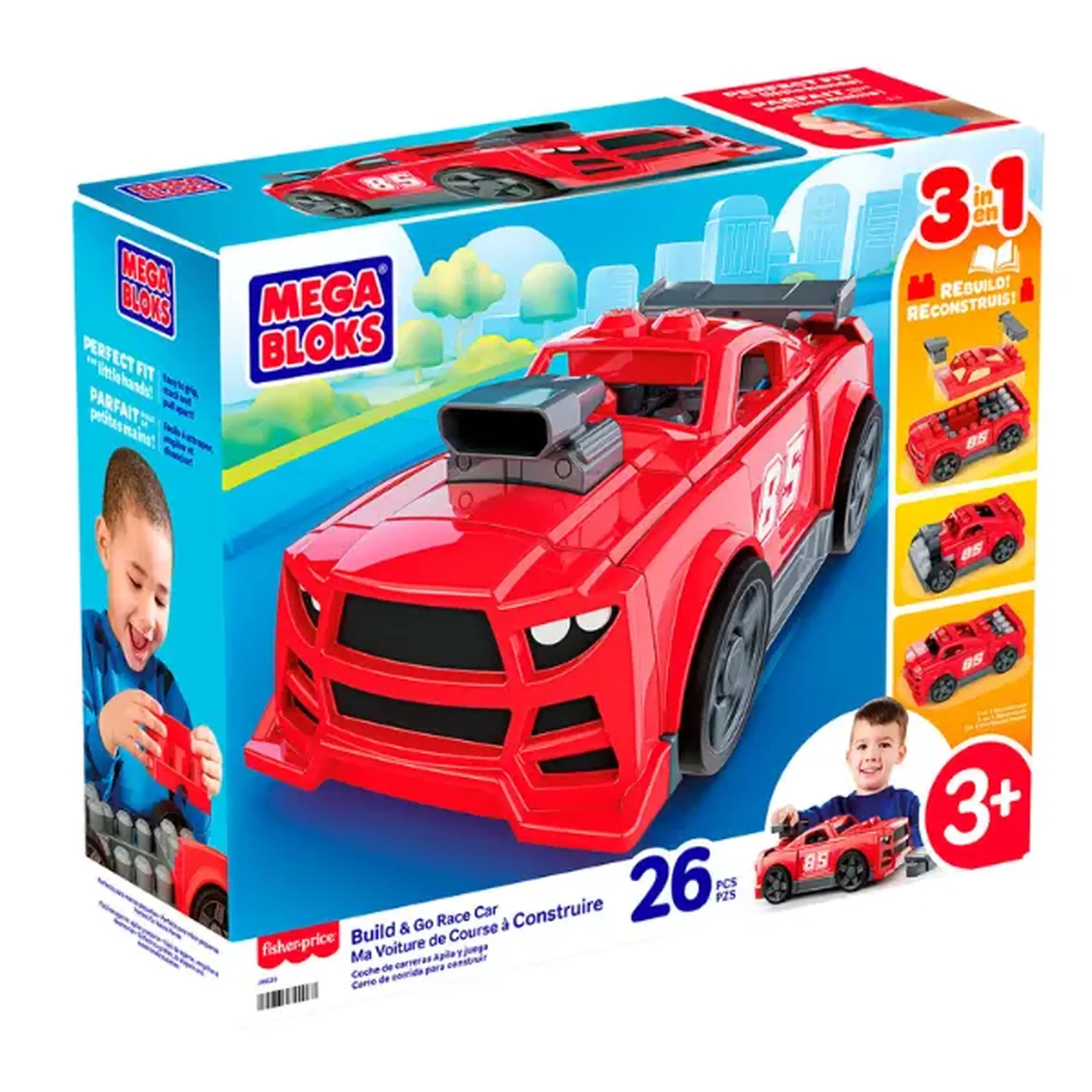 Constructor 3 în 1 „Mașină de curse”, 26 piese