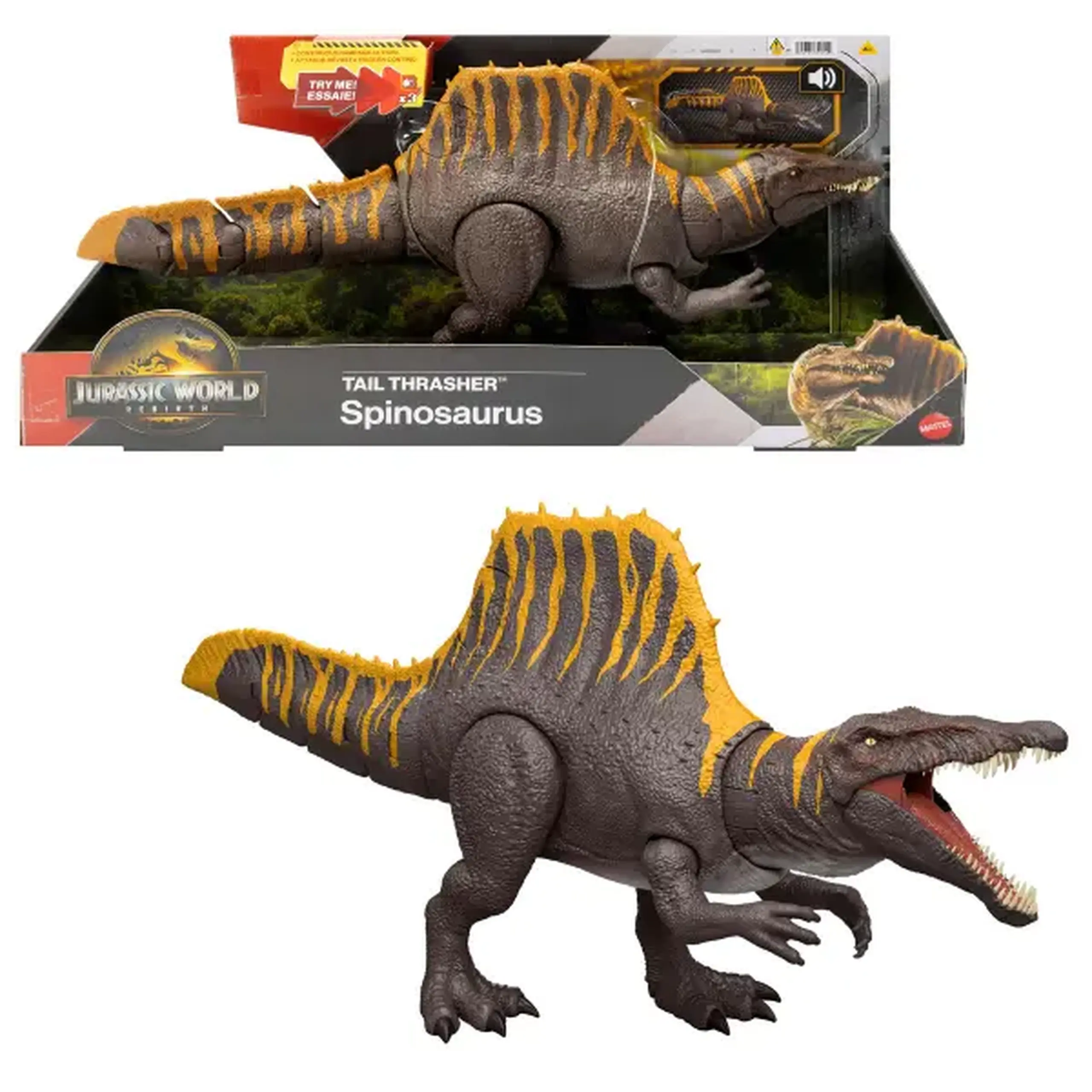 Figurină interactivă de dinozaur „Jurassic World: Tail Thrasher Spinosaurus”