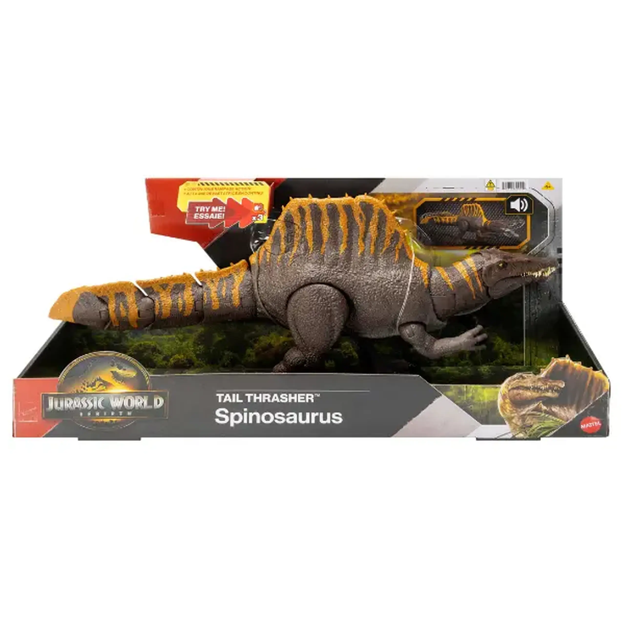 Figurină interactivă de dinozaur „Jurassic World: Tail Thrasher Spinosaurus”
