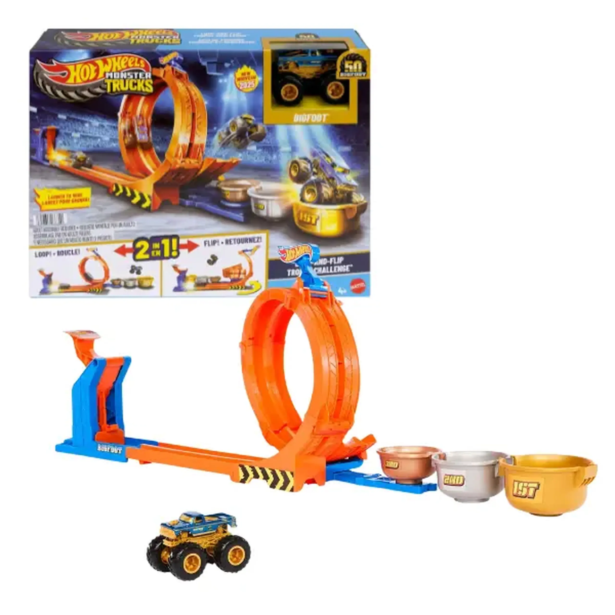 Hot Wheels Monster Trucks "Loop-And-Flip Trophy Challenge"