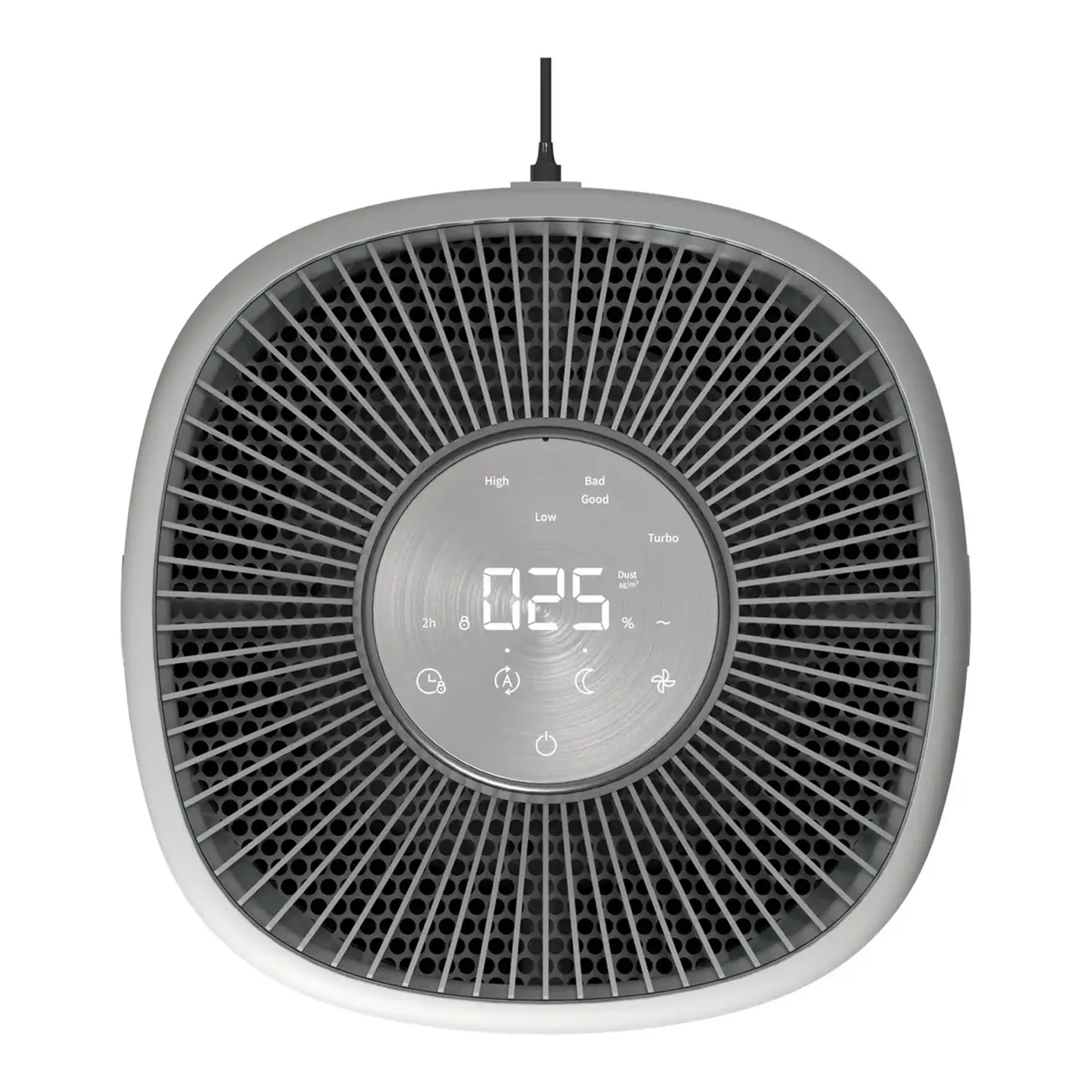 Purificator aer Evoair Aero400, Smart, Wifi, 400 m³/h, Filtru 3in1 True HEPA, Carbon Activ, Alb&Gri
