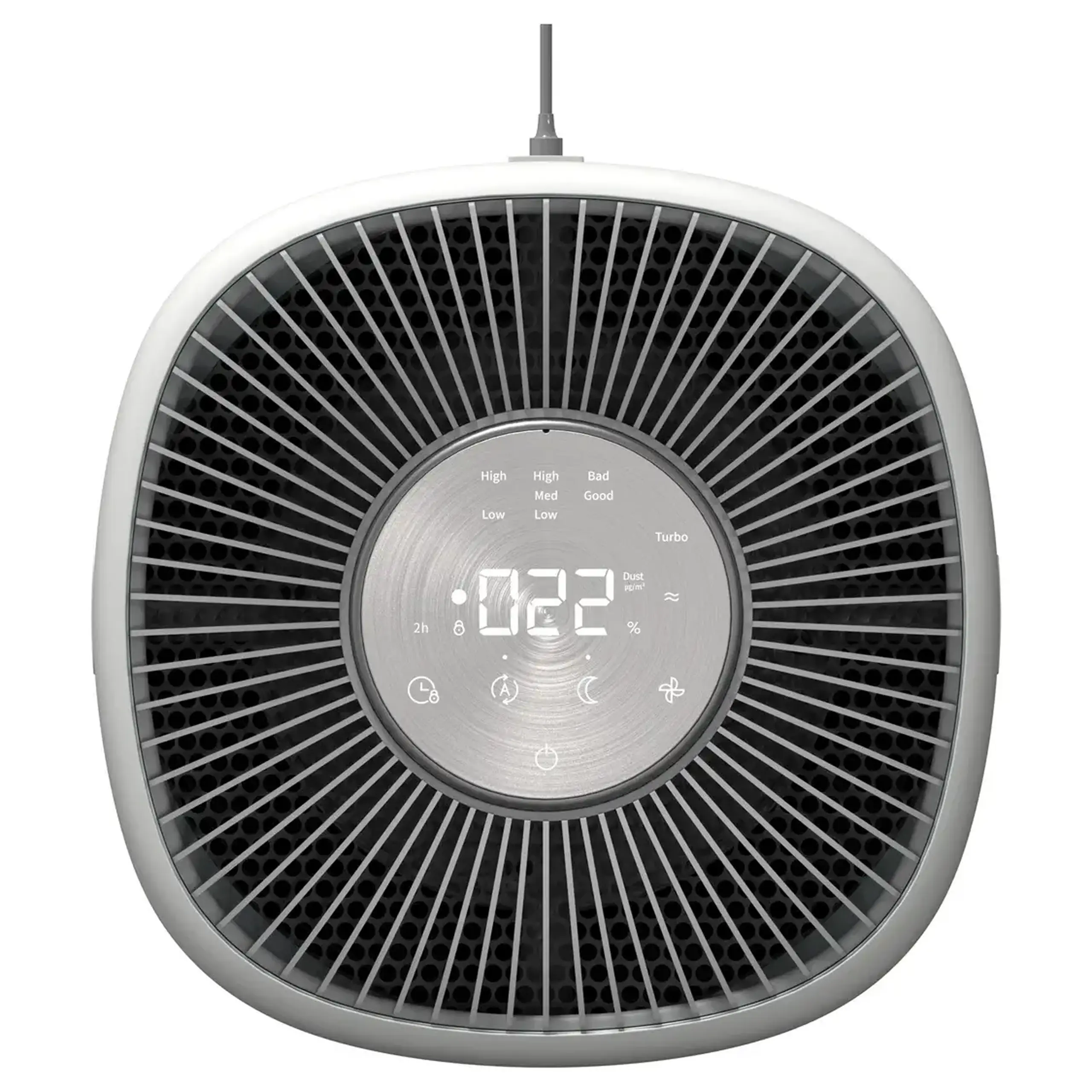 Purificator aer Evoair Aero600, Smart, Wifi, 600 m³/h, Filtru 3in1 True HEPA, Carbon Activ, Alb&Gri