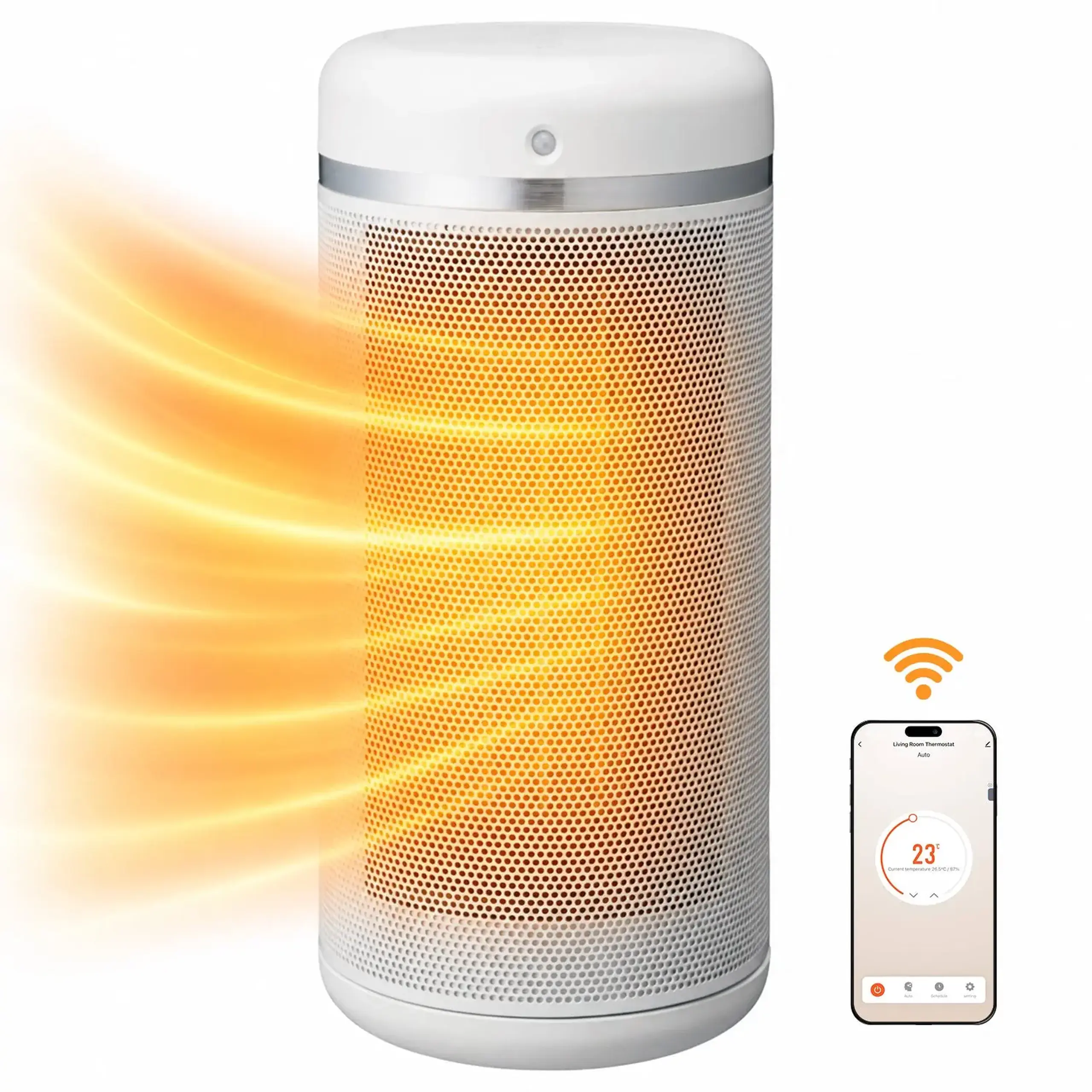 Aeroterma ceramica Evoair Warmix 2200 Smart White, Wi-Fi, Control Aplicatie SmartLife,Alb