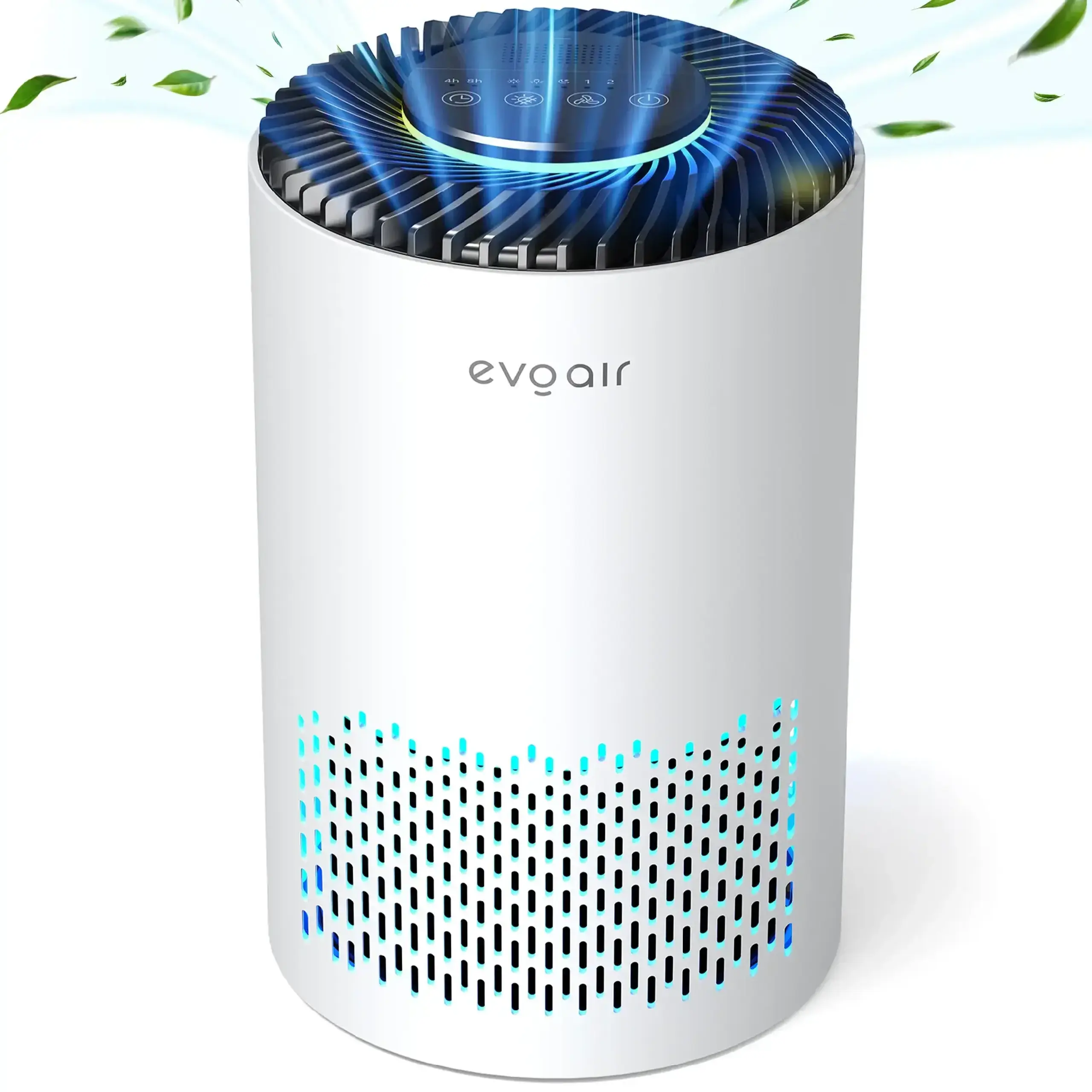 Purificator de aer Evoair Zuno, Filtru 3 in 1 True HEPA, Carbon Activ, Lampă UV, 3 viteze, Alb