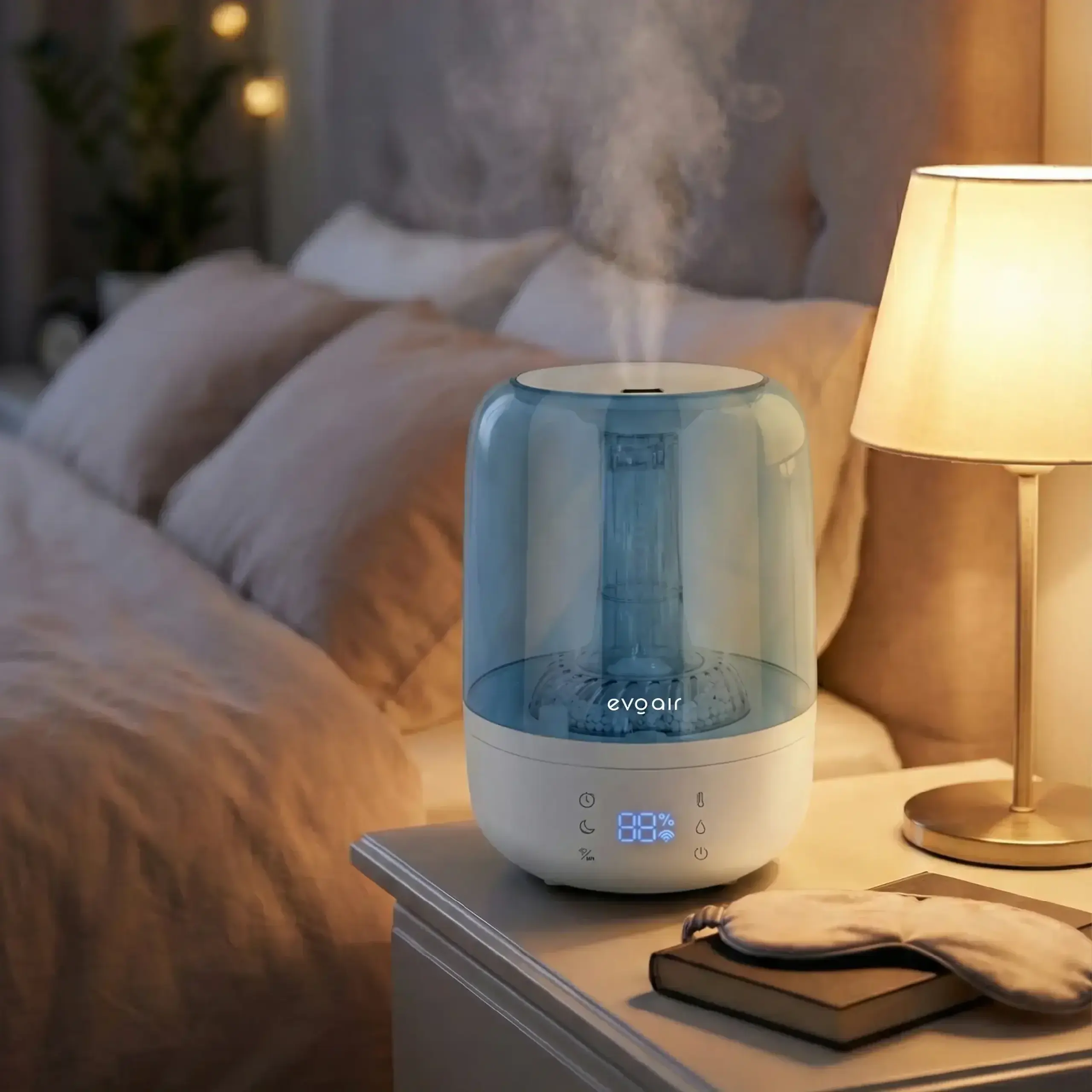 Umidificator Evoair LUNO BLUE, Smart, Wifi, Rezervor 2.5L, Capacitate de umidificare 150 ml/h