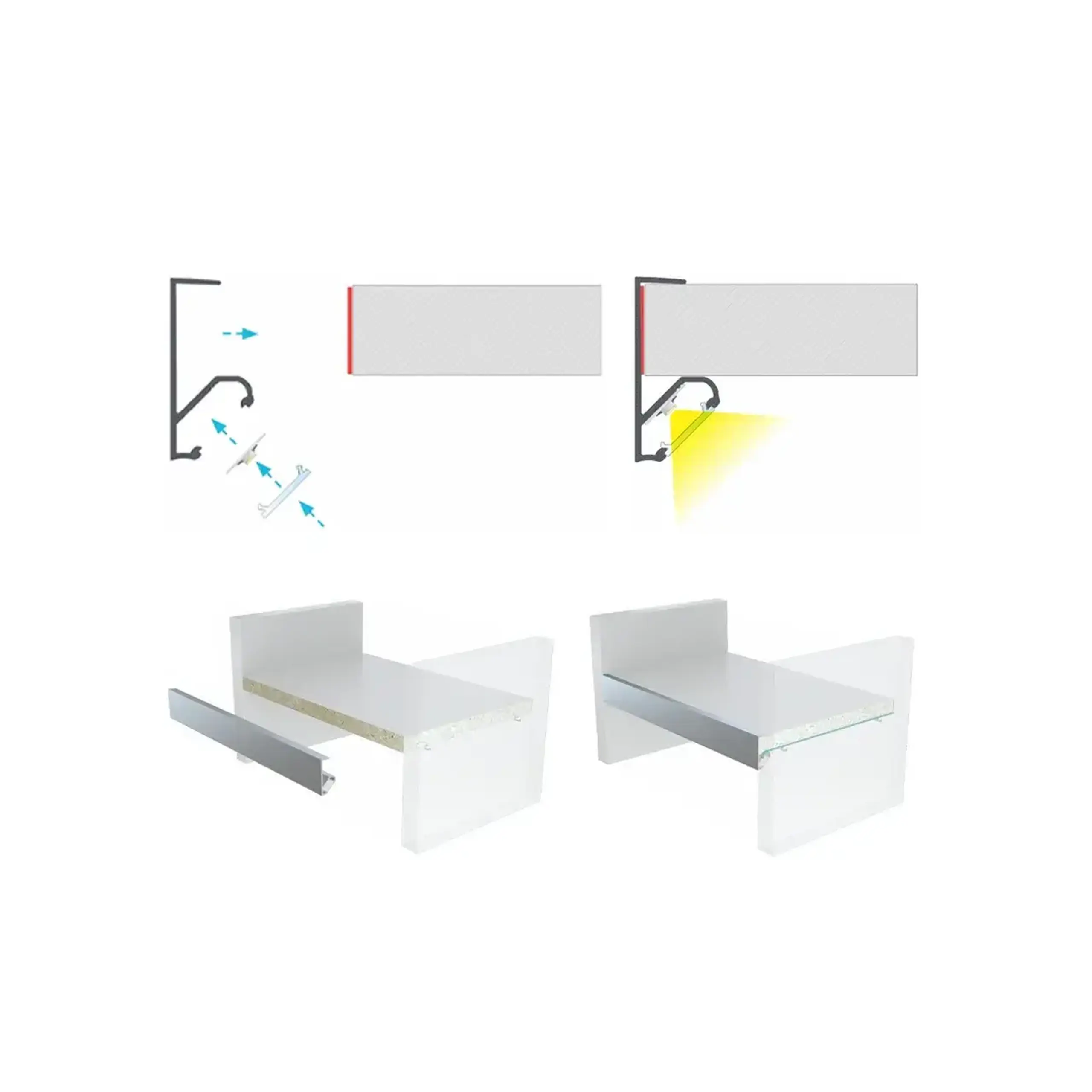 Profil din aluminiu cu dispersor Q18 2 m Lumines