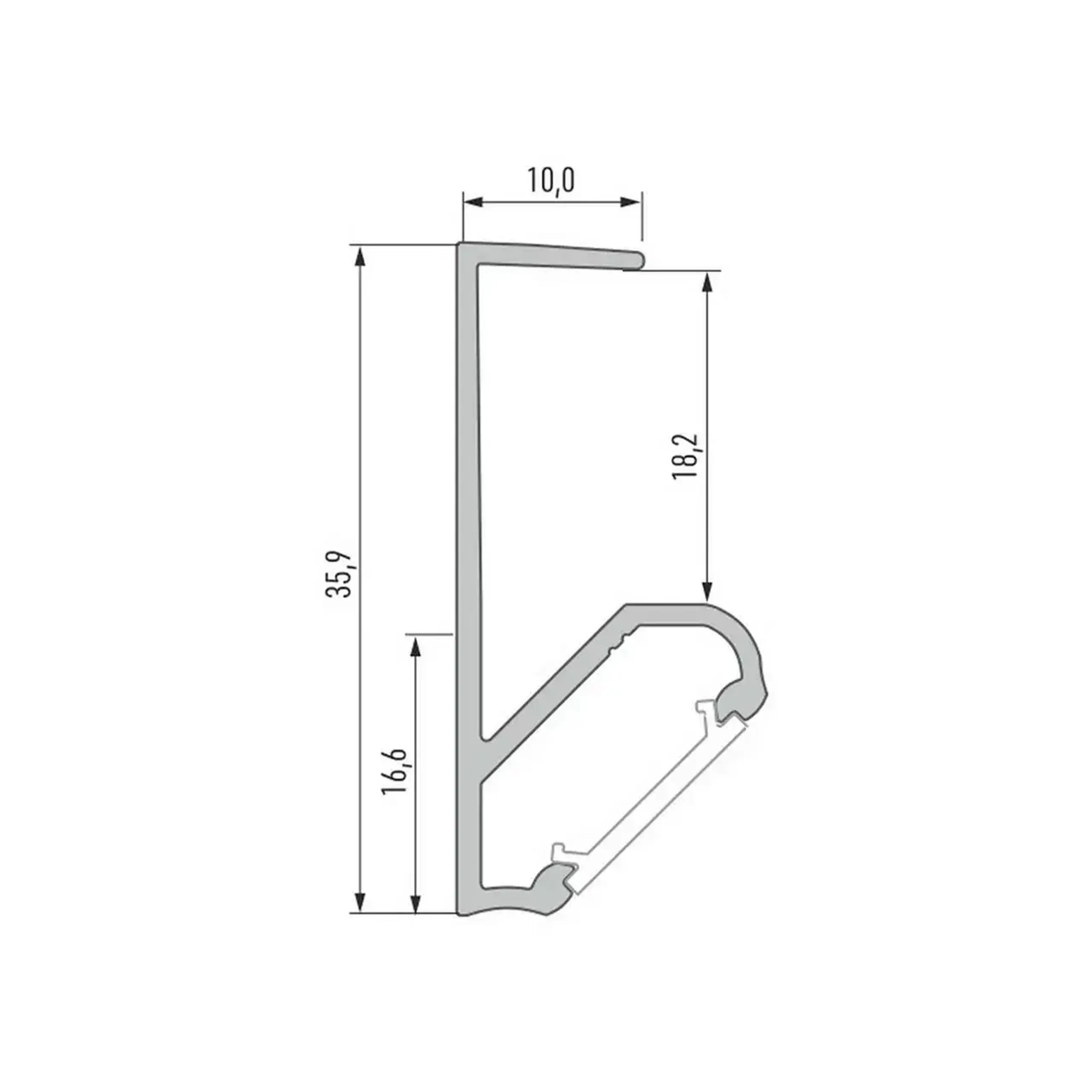 Profil din aluminiu cu dispersor Q18 2 m Lumines