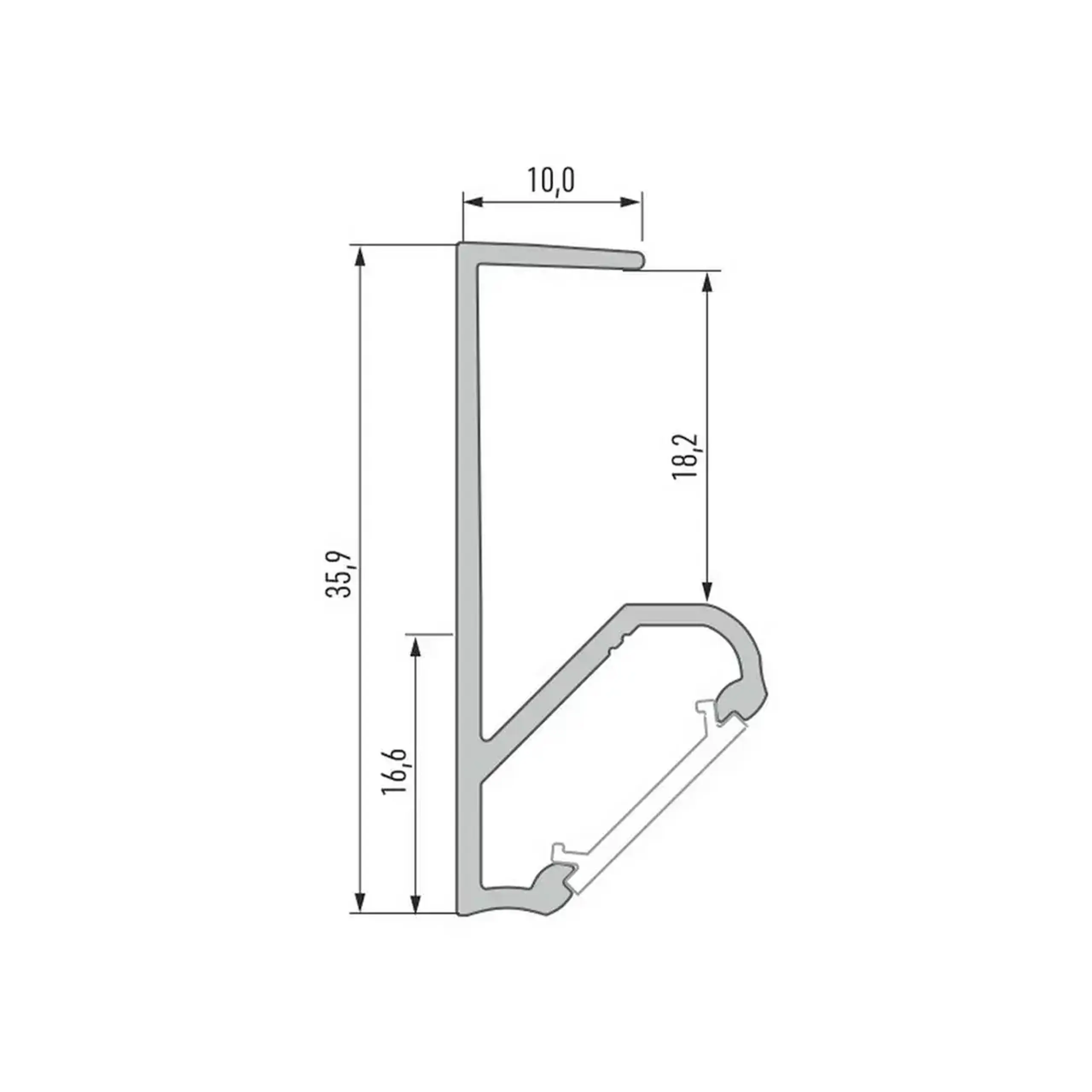 Profil din aluminiu cu dispersor Q18 2 m Lumines
