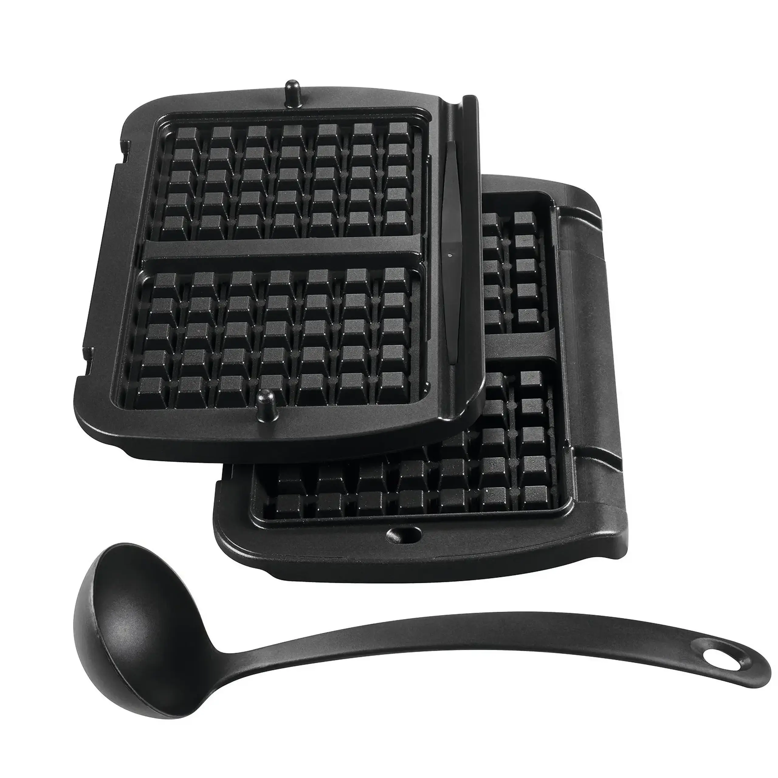 Accesoriu pentru gofre Tefal compatibil cu OptiGrill+ si OptiGrill Elite XA724810, placi antiaderente, compatibile cu masina de spalat vase, Negru