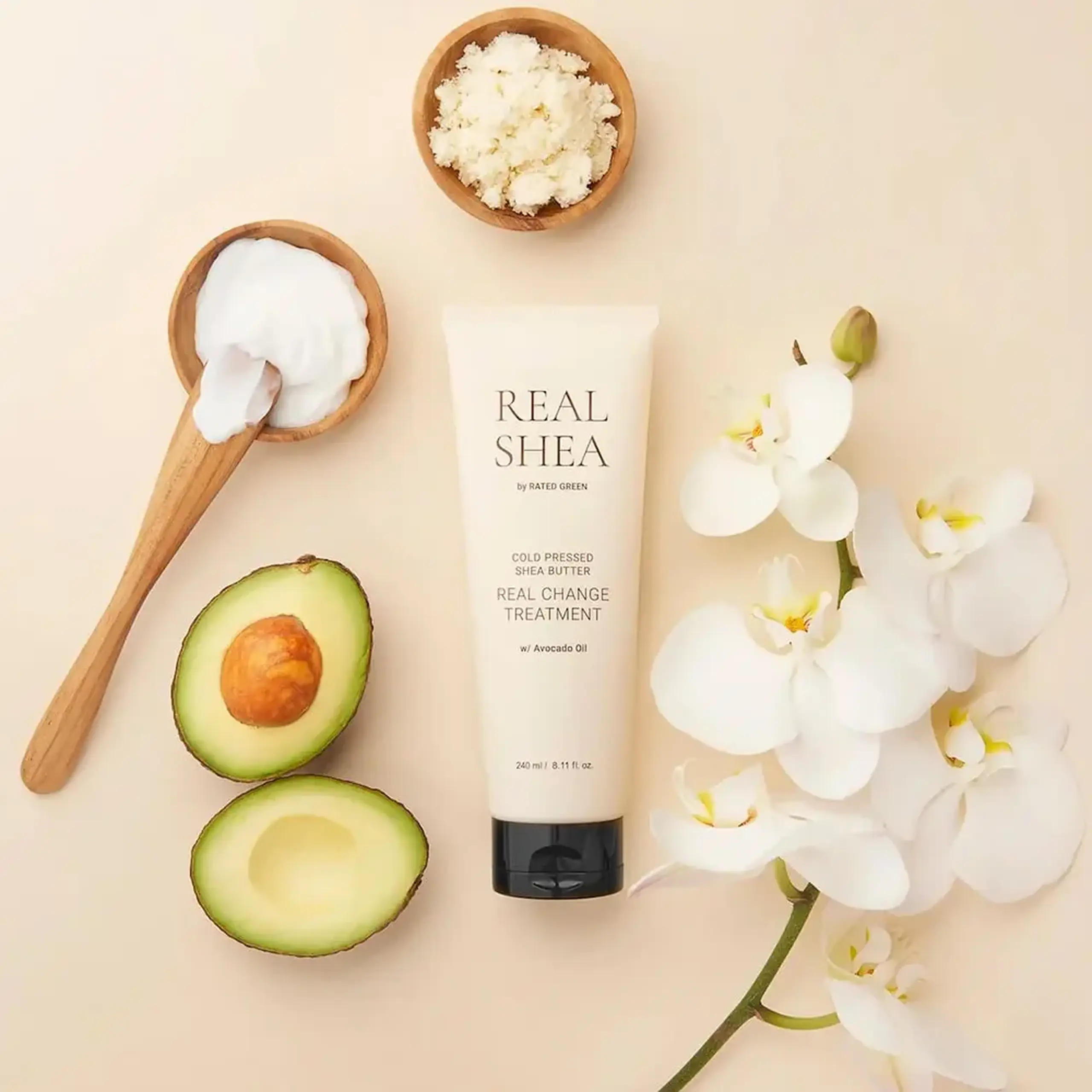 Mască-Tratament cu Unt de Shea Rated Green Cold Pressed Shea Butter Real Change Treatment 240 ml