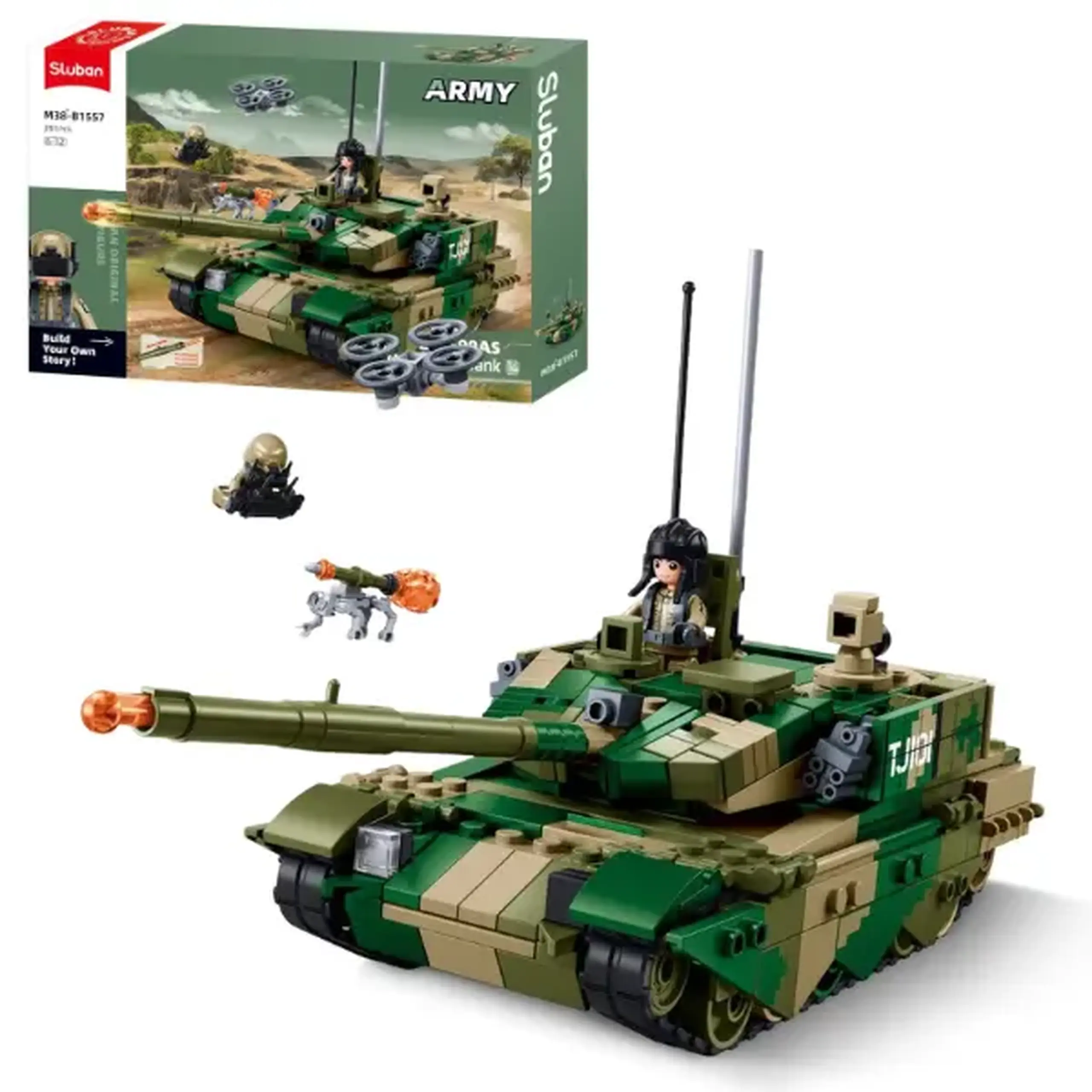 Set de construcție „Tanc de luptă ZTZ-99AS”, scara 1:45, 391 elem.