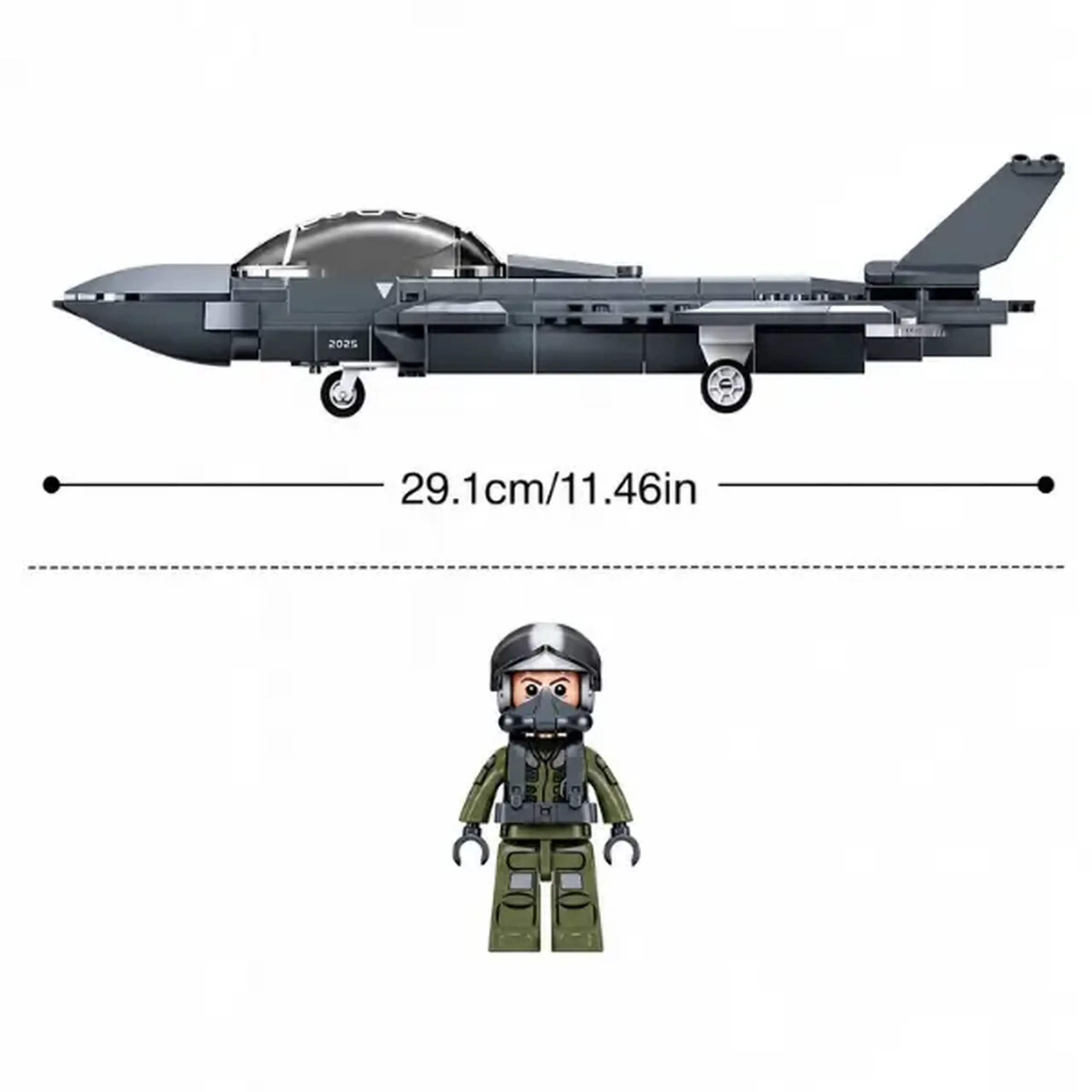 Set de construcție „Avion de vânătoare J20BS”, scara 1:55, 196 elem.